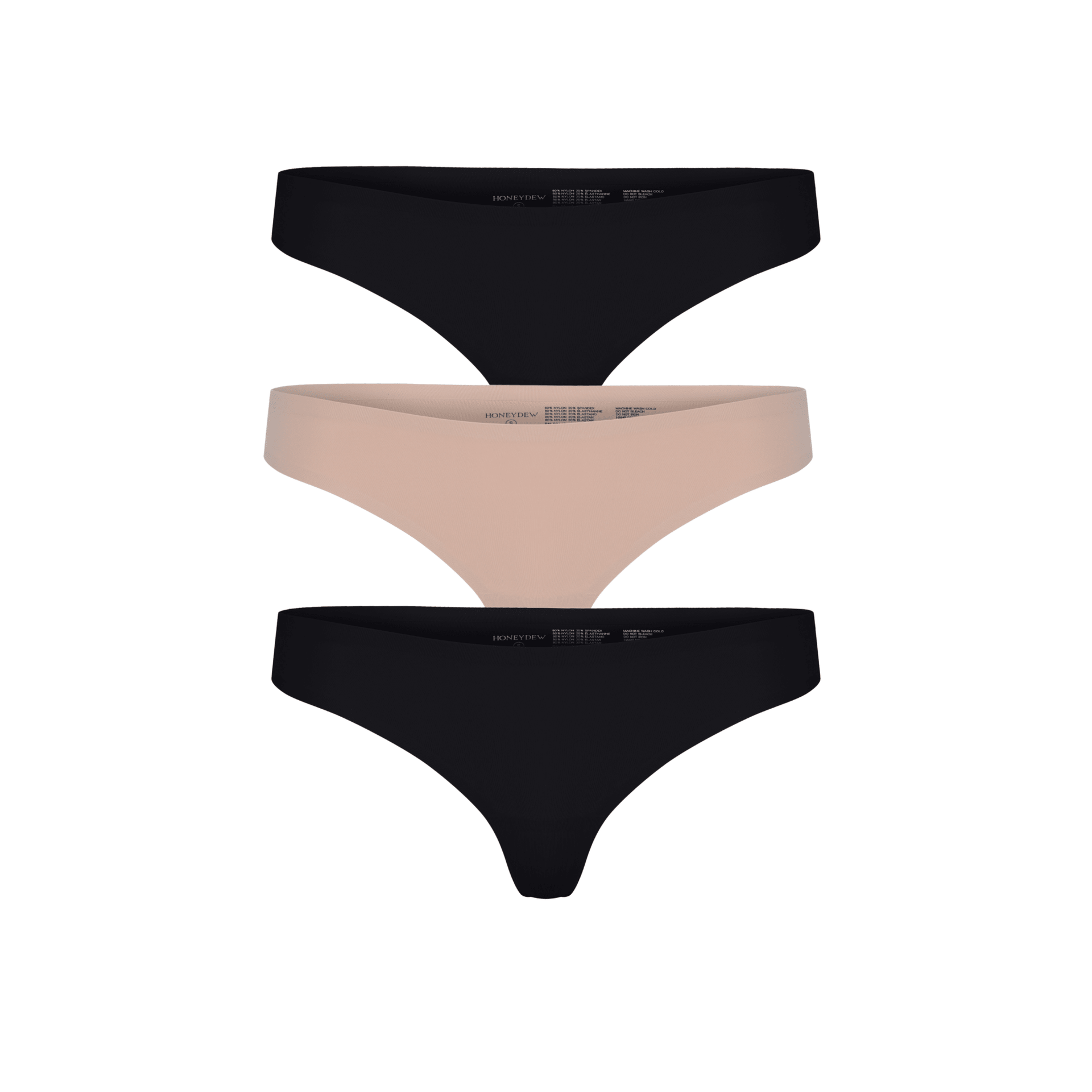 Breeze Luxe Thong 3-Pack in Basics - -