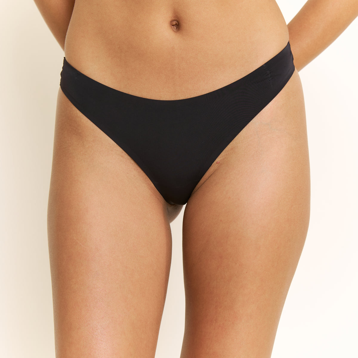 Breeze Luxe Thong in Black - Underwear -