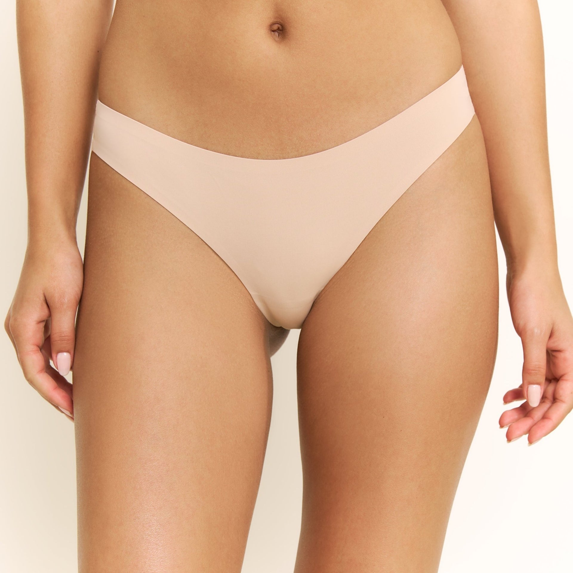 Breeze Luxe Thong in Nude - -