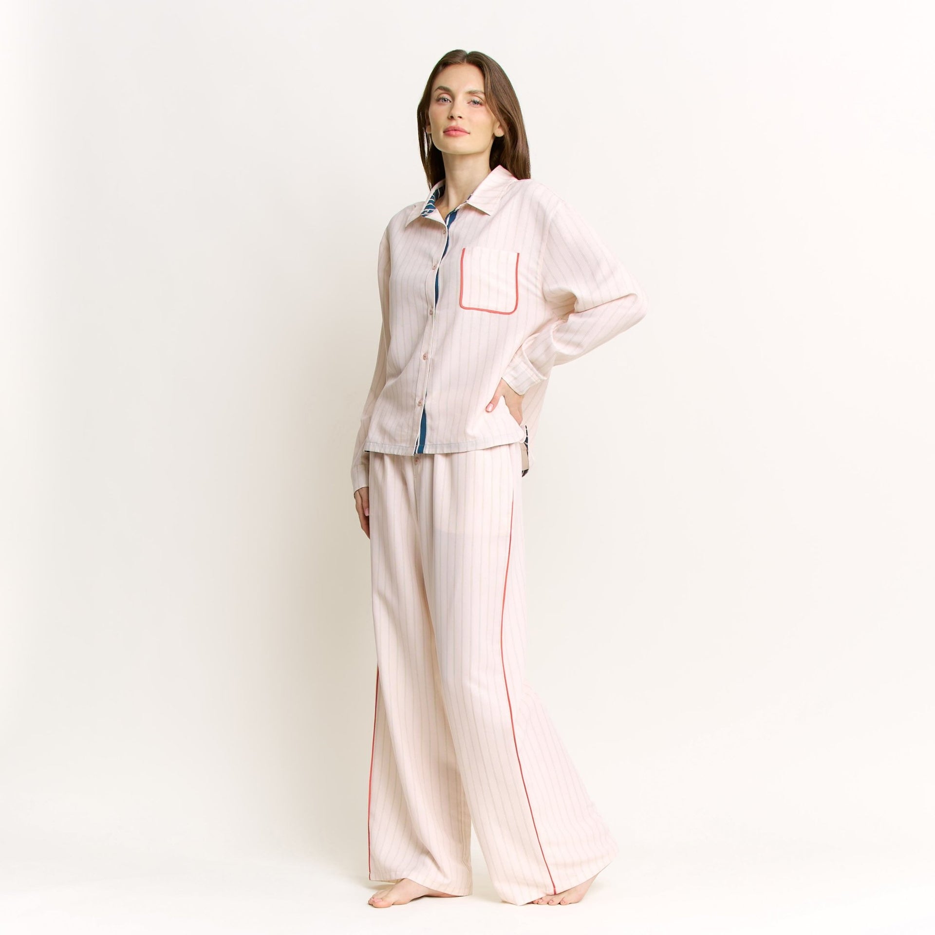 Brunch Date Long Sleeve in Flora Stripe - Honeydew - XS