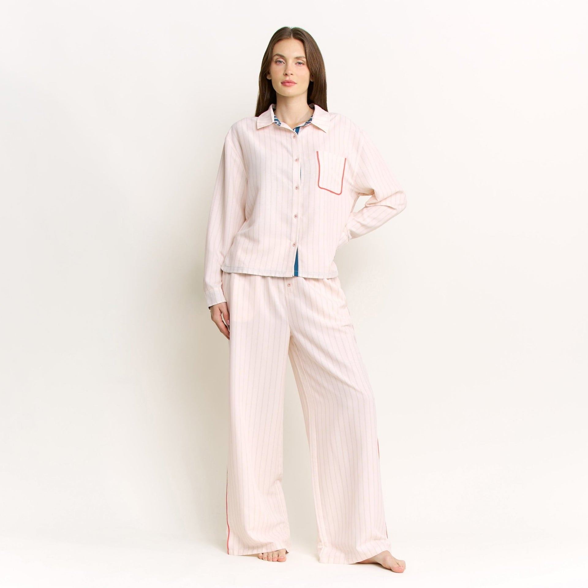 Brunch Date Long Sleeve in Flora Stripe - Honeydew - XS