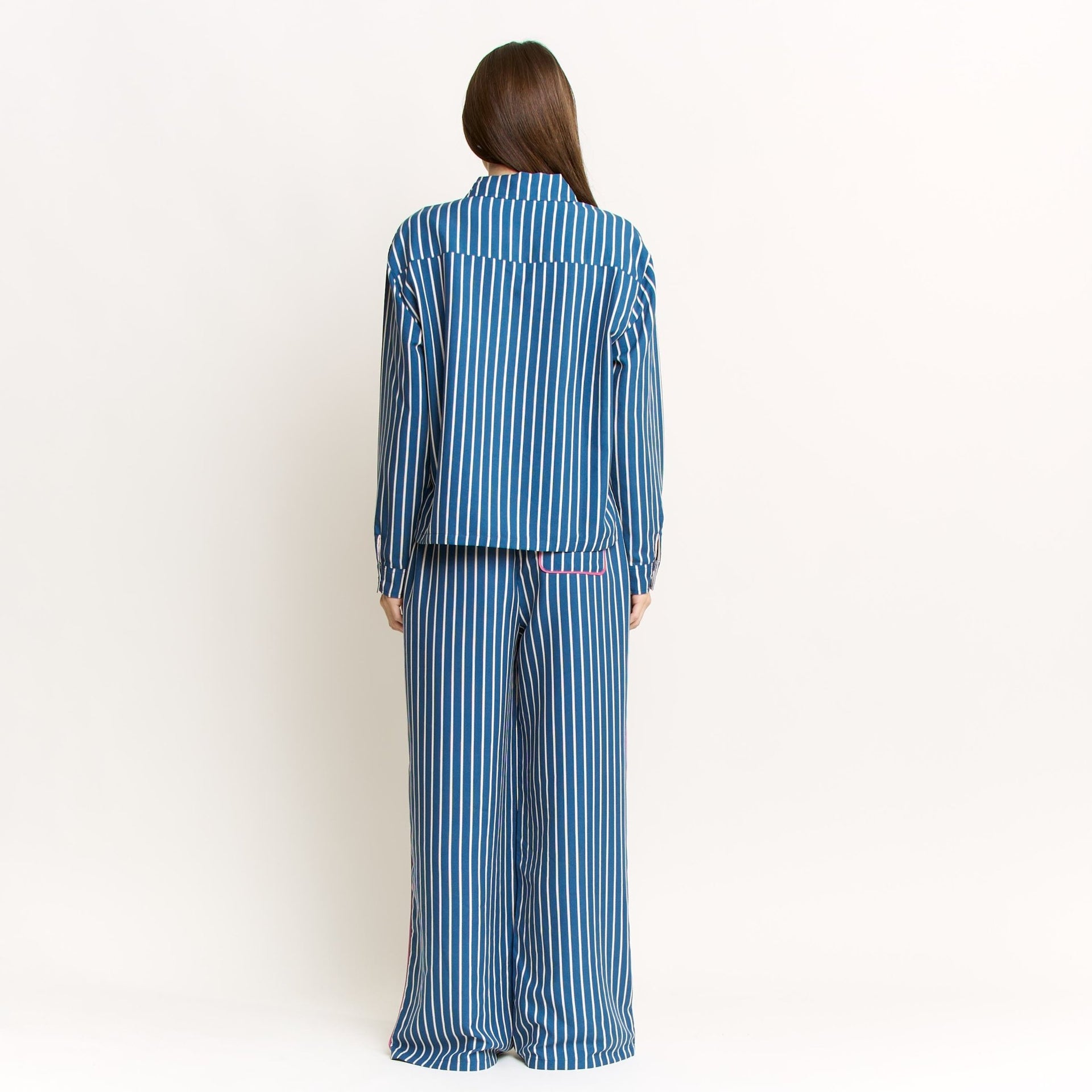 Brunch Date Long Sleeve in Pacific Stripe - Honeydew - XS