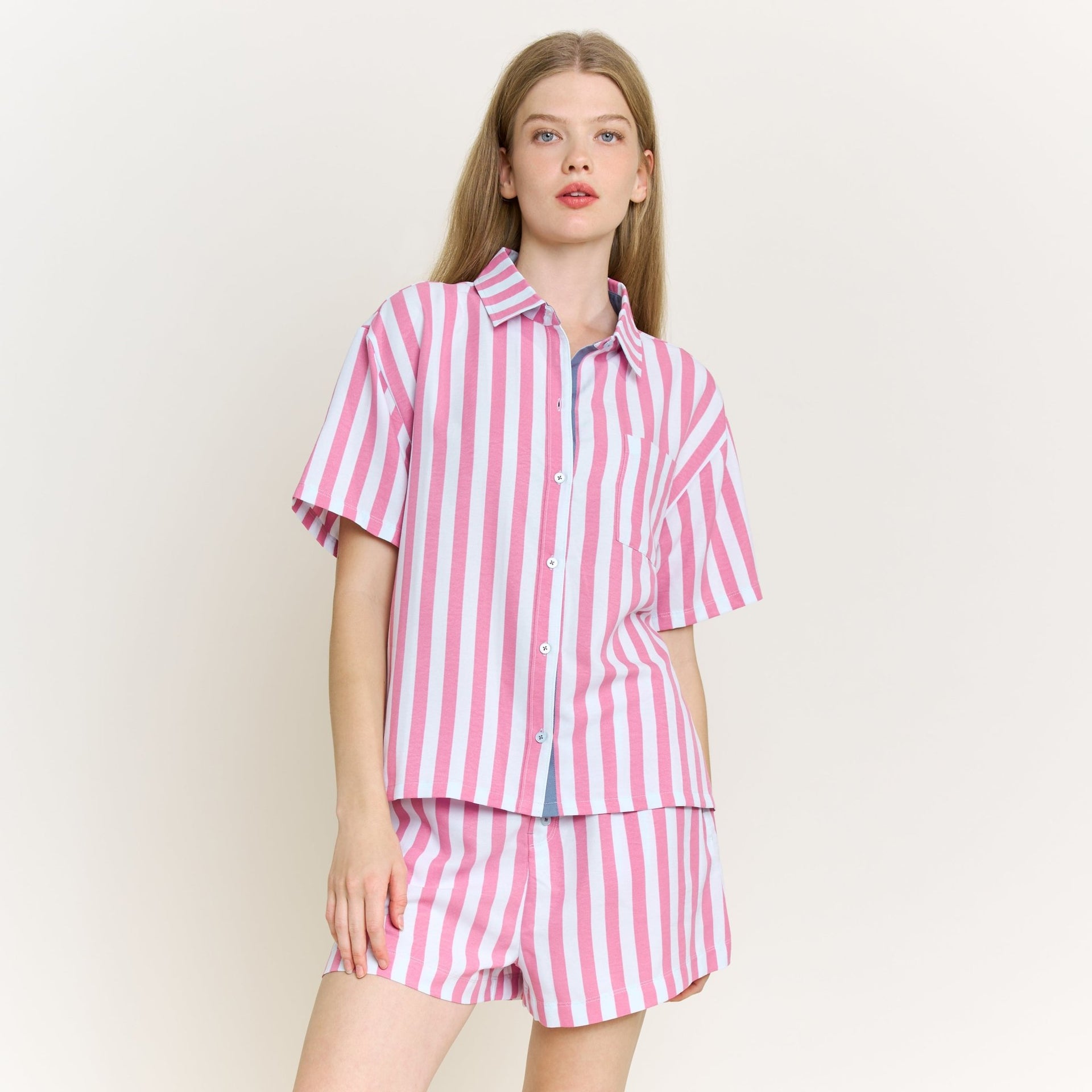 Brunch Date Shortie PJ Set in Drift Stripe - - XL