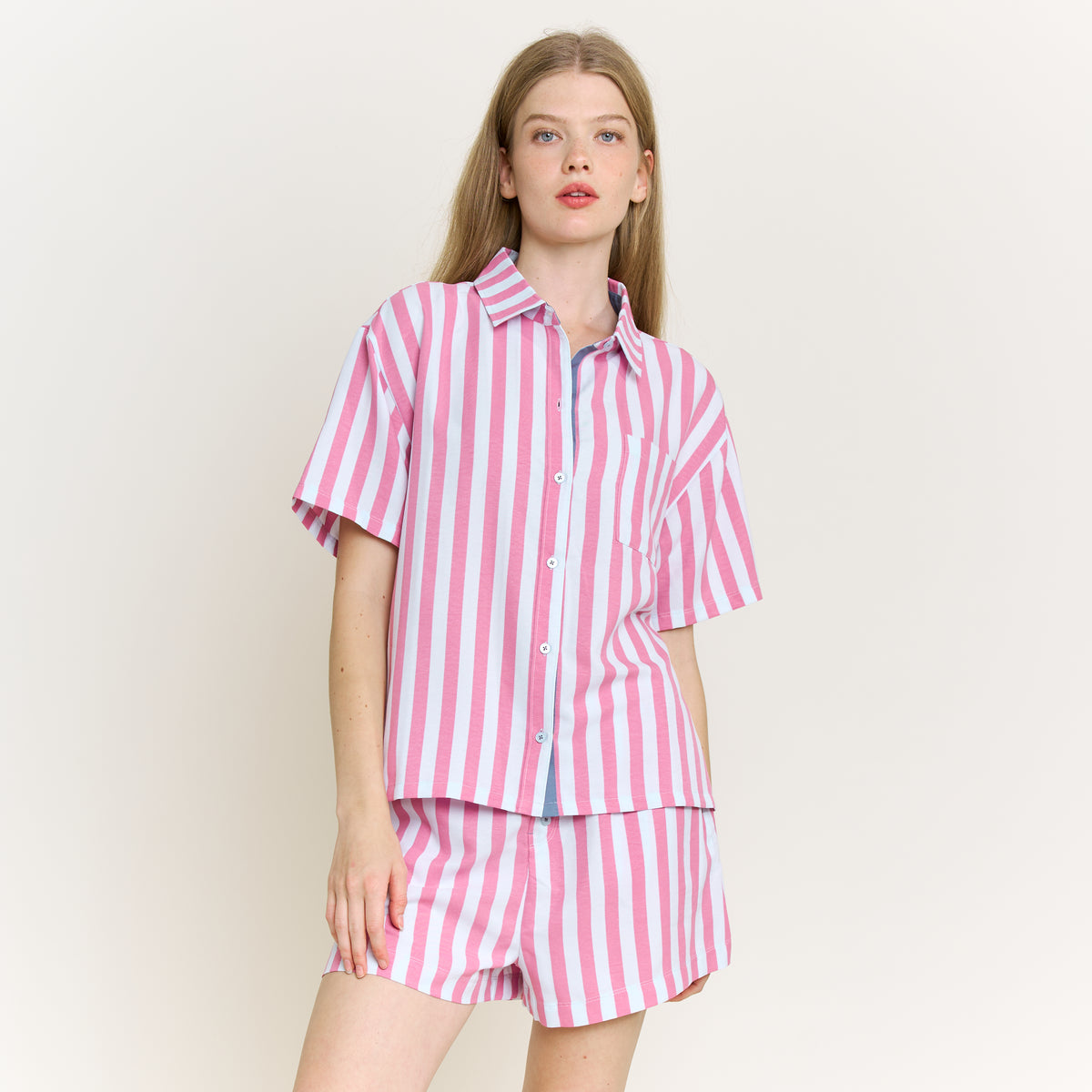 Brunch Date Shortie PJ Set in Drift Stripe - Sleepwear & Loungewear - XL