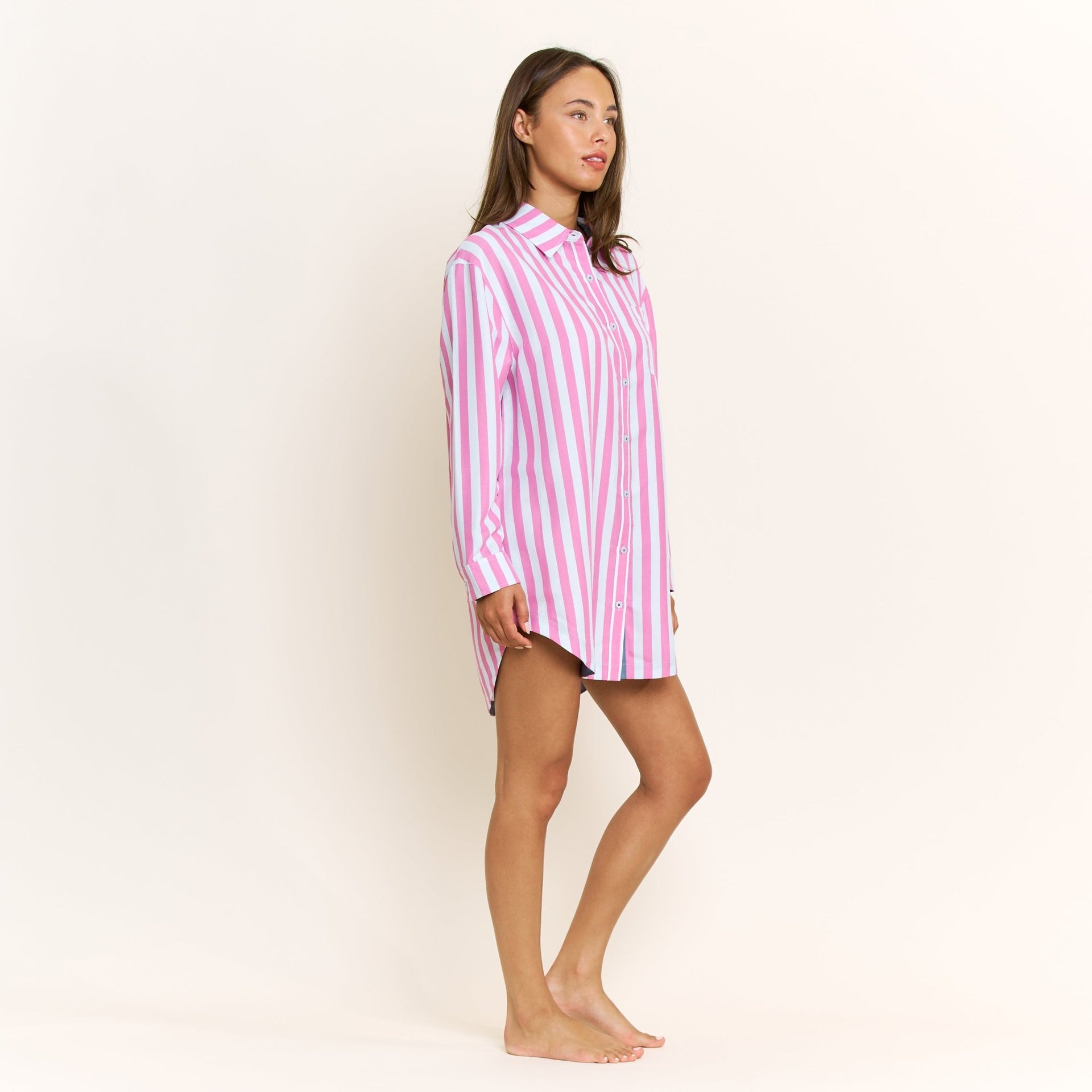 Brunch Date Sleepshirt in Drift Stripe - -