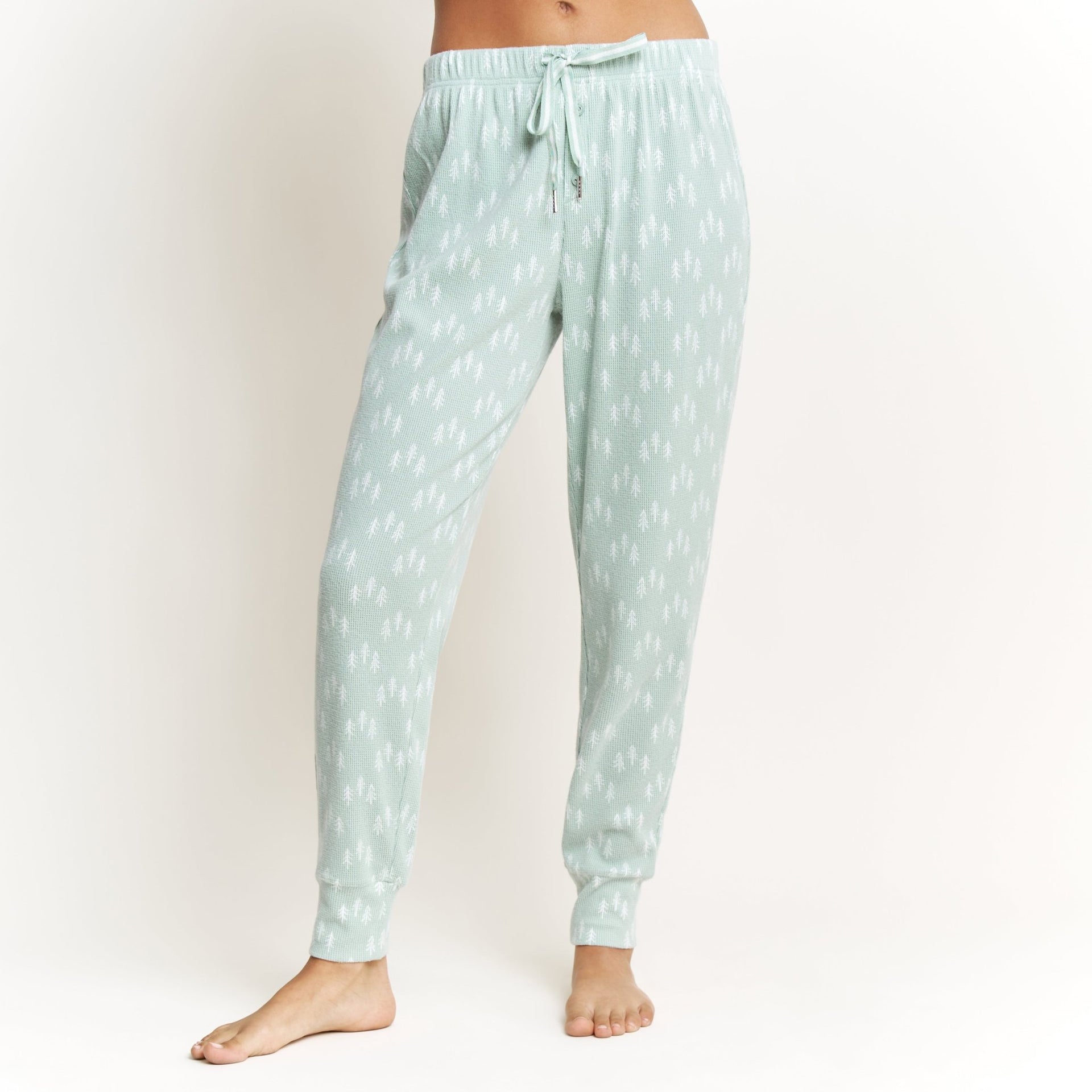 Cabin Comfort Long Set in Ice Mint Trees - -