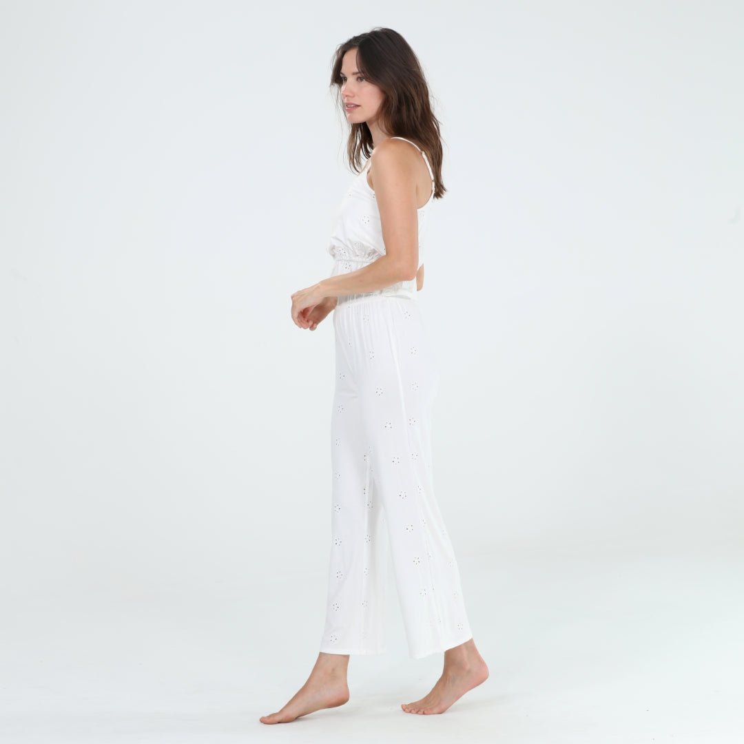 Clear Skies Cami Pant Set In White - Sleepwear & Loungewear -