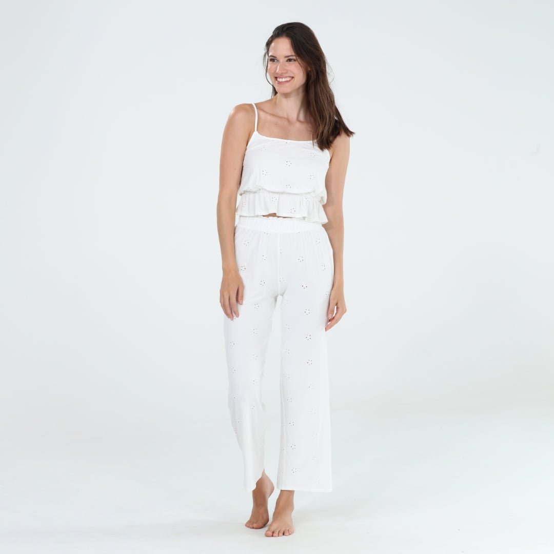 Clear Skies Cami Pant Set In White - Sleepwear & Loungewear -