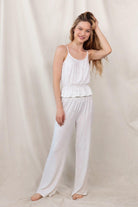 Clear Skies Cami Pant Set In White - Sleepwear & Loungewear -