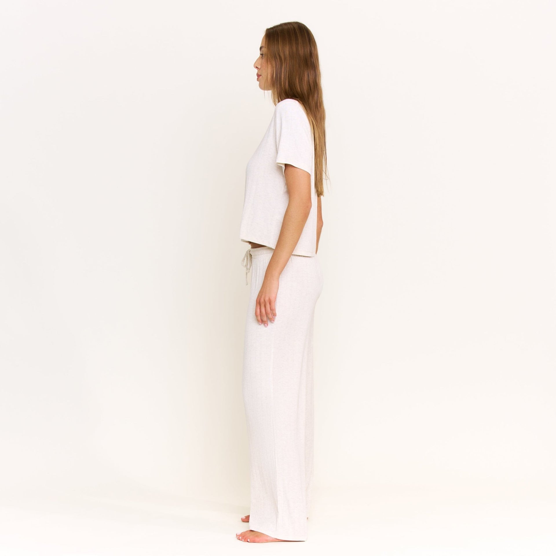 Cloud Modal Pant in Heather Oatmeal - -