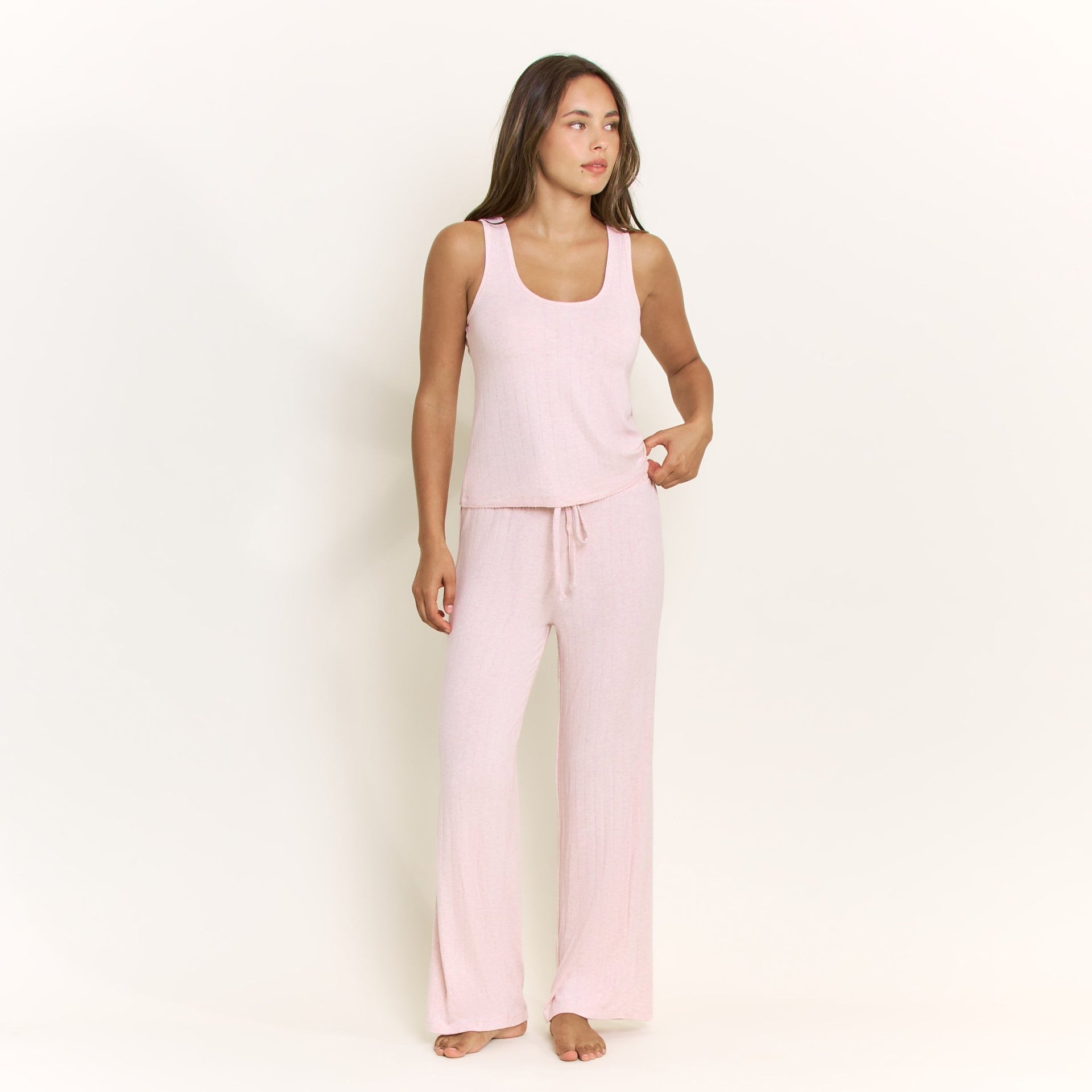 Cloud Modal Pant in Heather Rose Quartz - Honeydew - XS