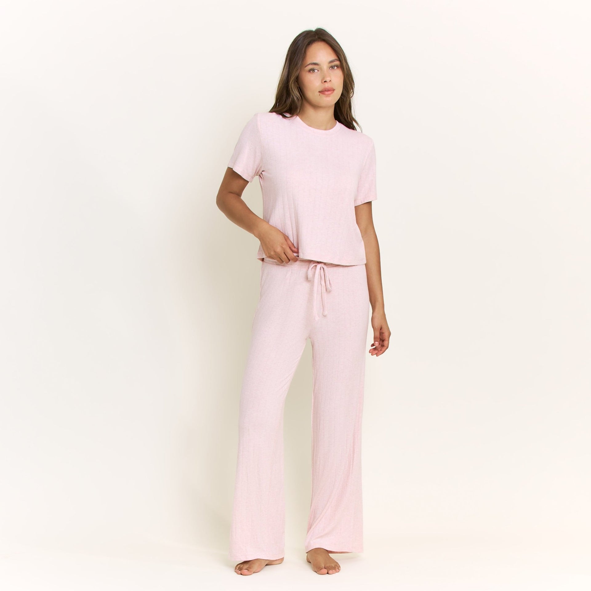 Cloud Modal Pant in Heather Rose Quartz - Honeydew - XS