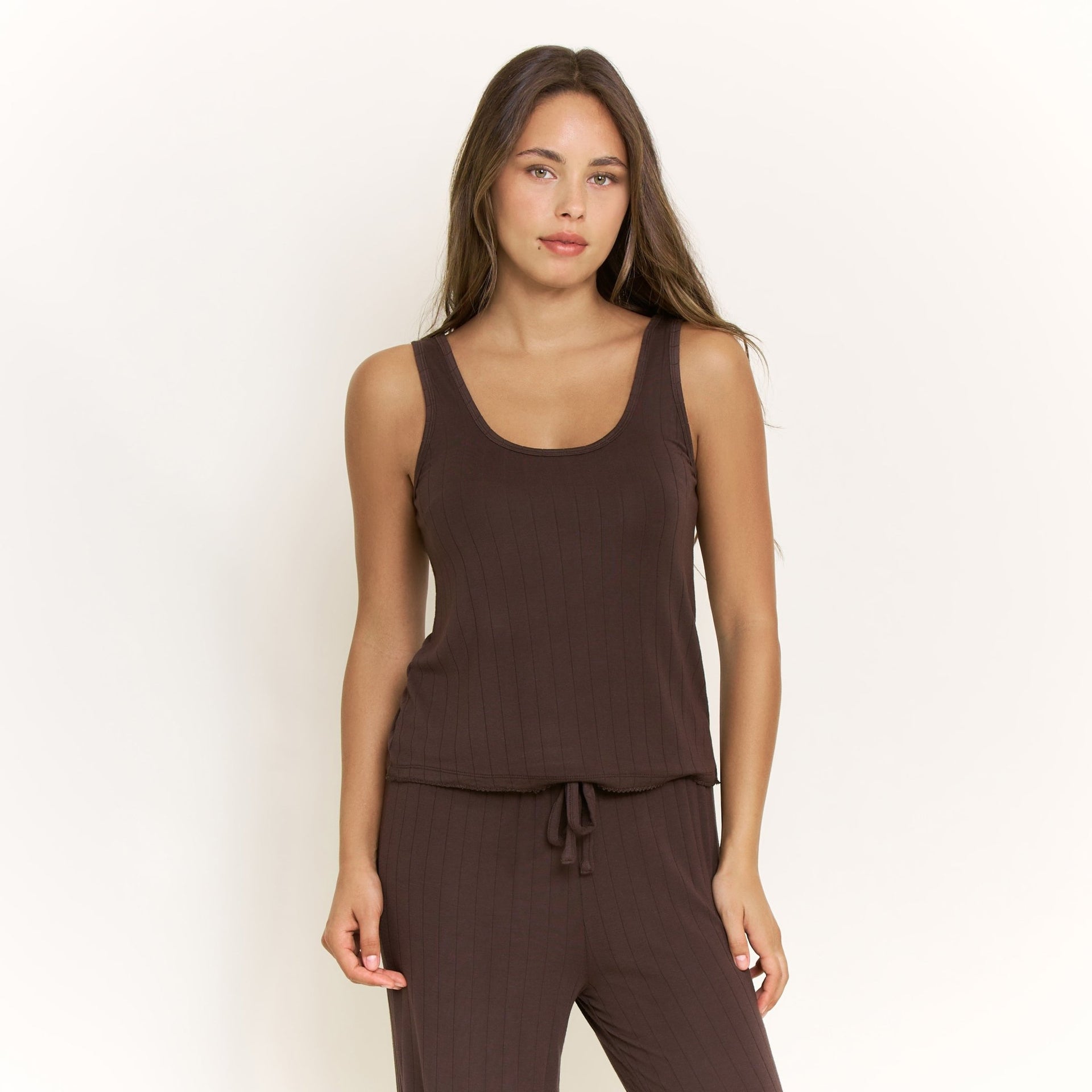 Cloud Modal Tank in Chocolate - Honeydew - XS