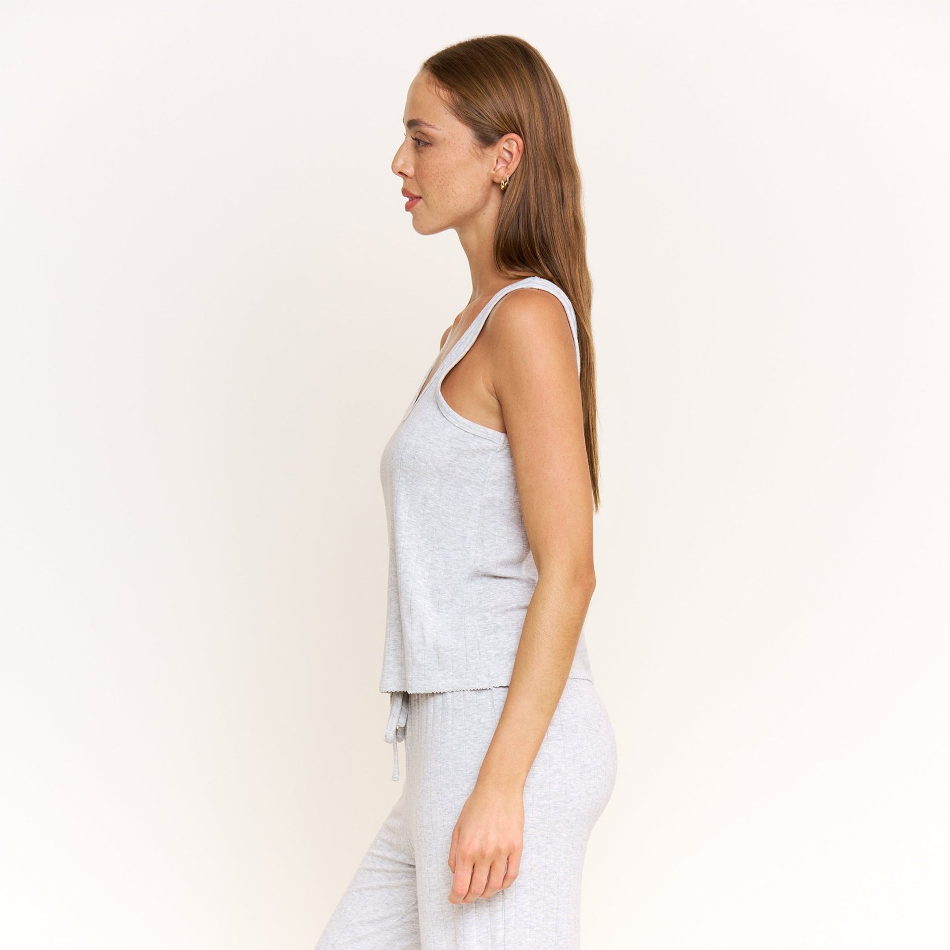 Cloud Modal Tank in Heather Grey - -