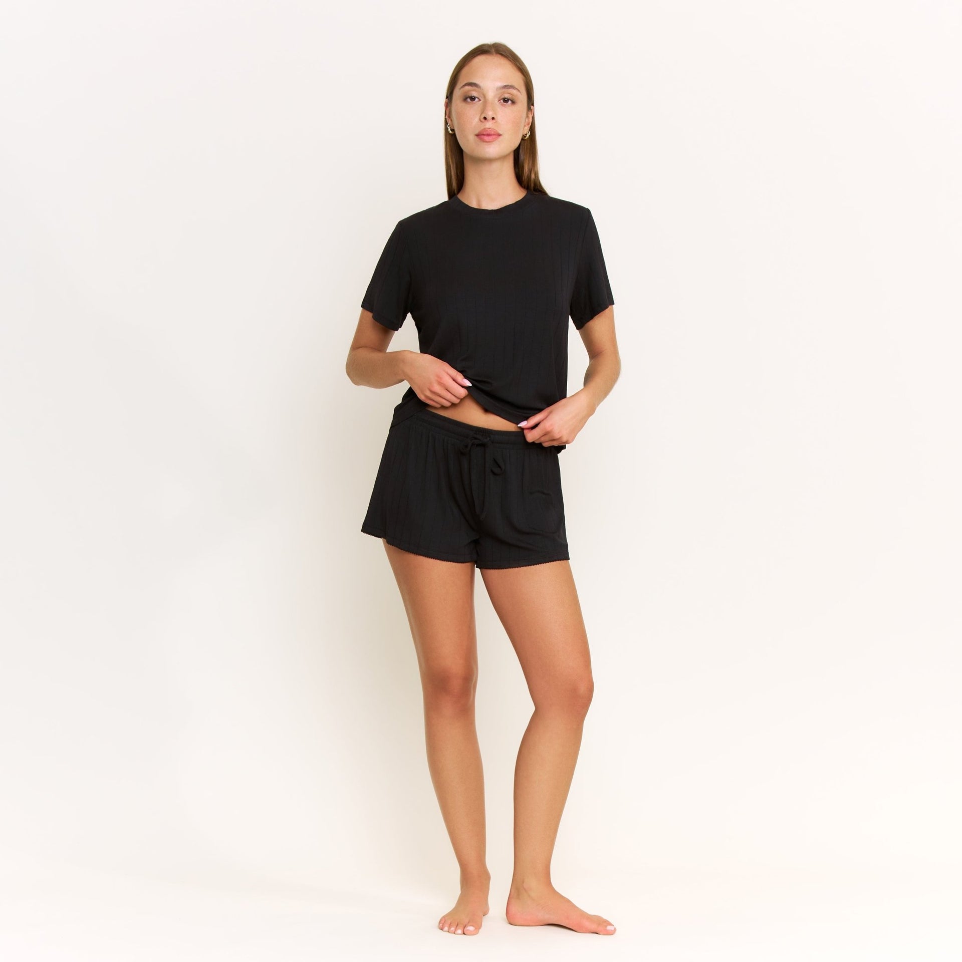 Cloud Modal Tee in Black - -