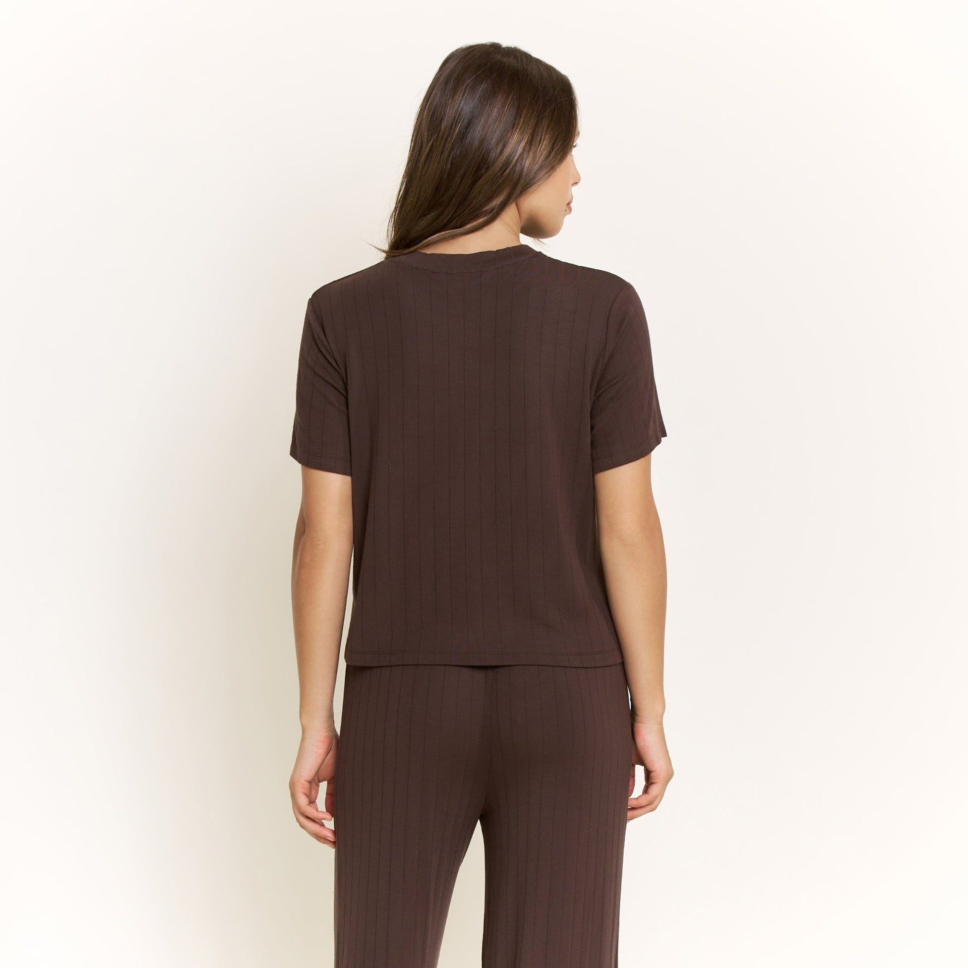 Cloud Modal Tee in Chocolate - Honeydew - XS
