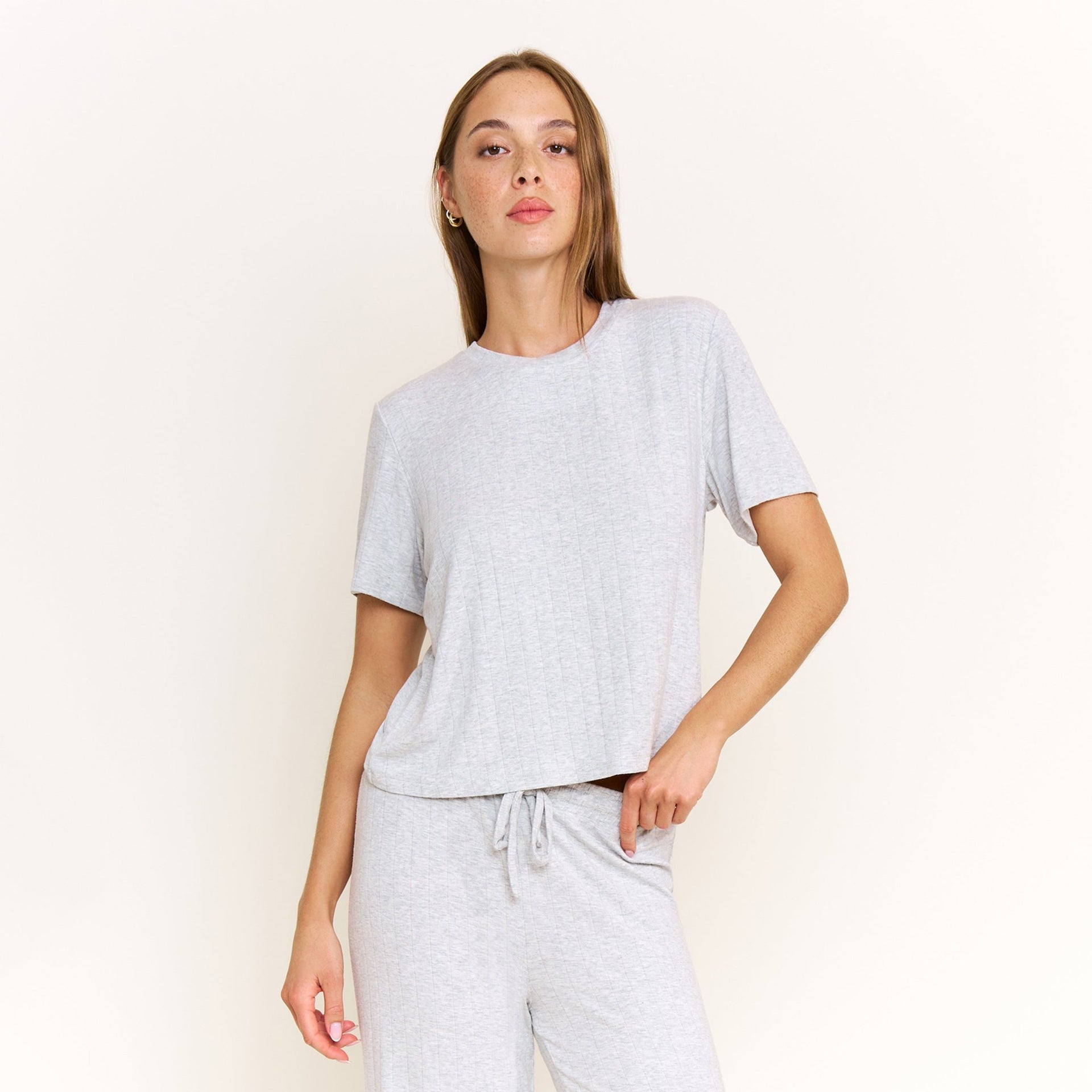 Cloud Modal Tee in Heather Grey - - XL