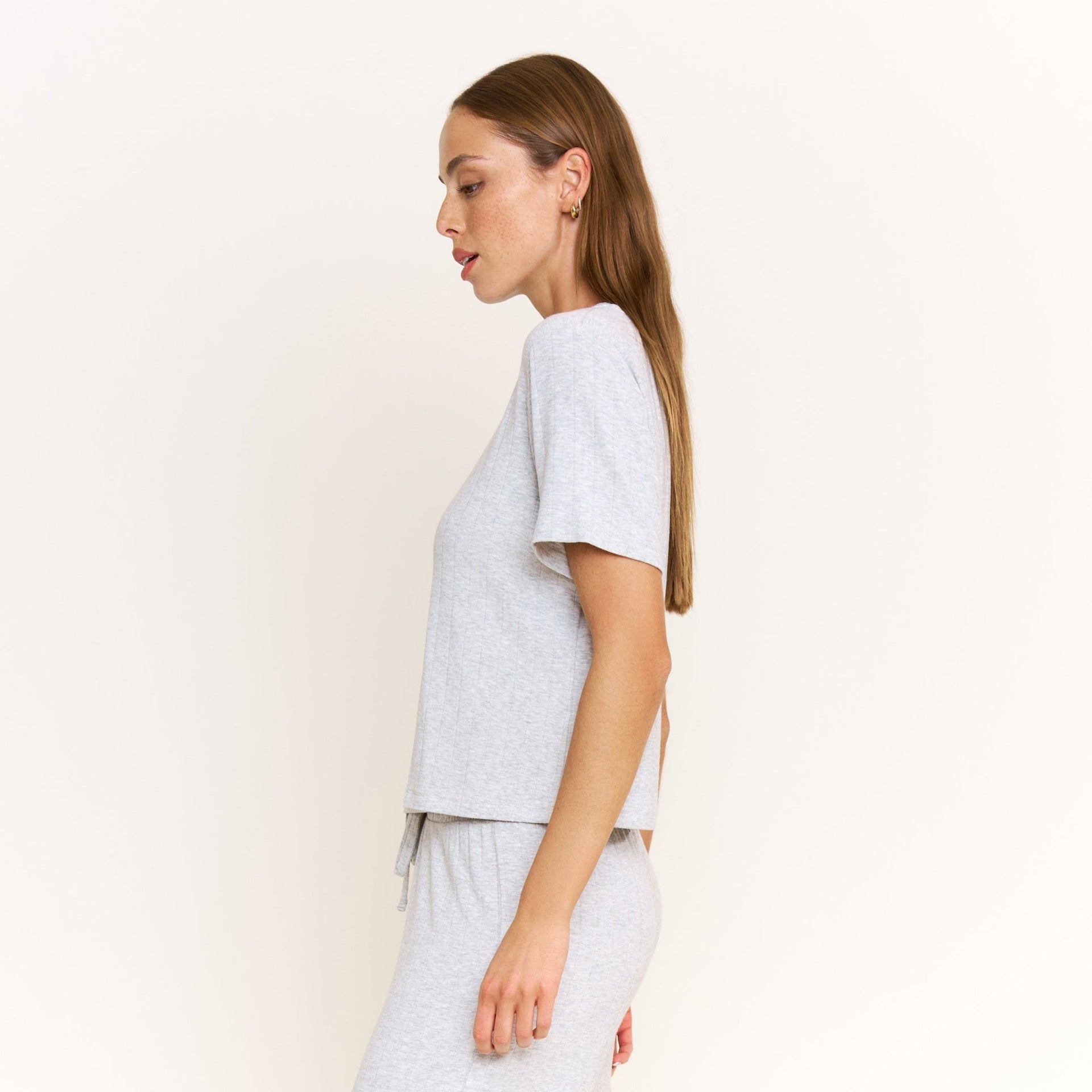 Cloud Modal Tee in Heather Grey - -