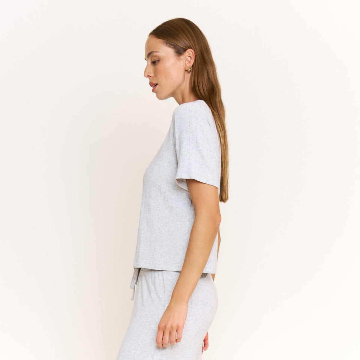 Cloud Modal Tee in Heather Grey - Sleepwear & Loungewear -