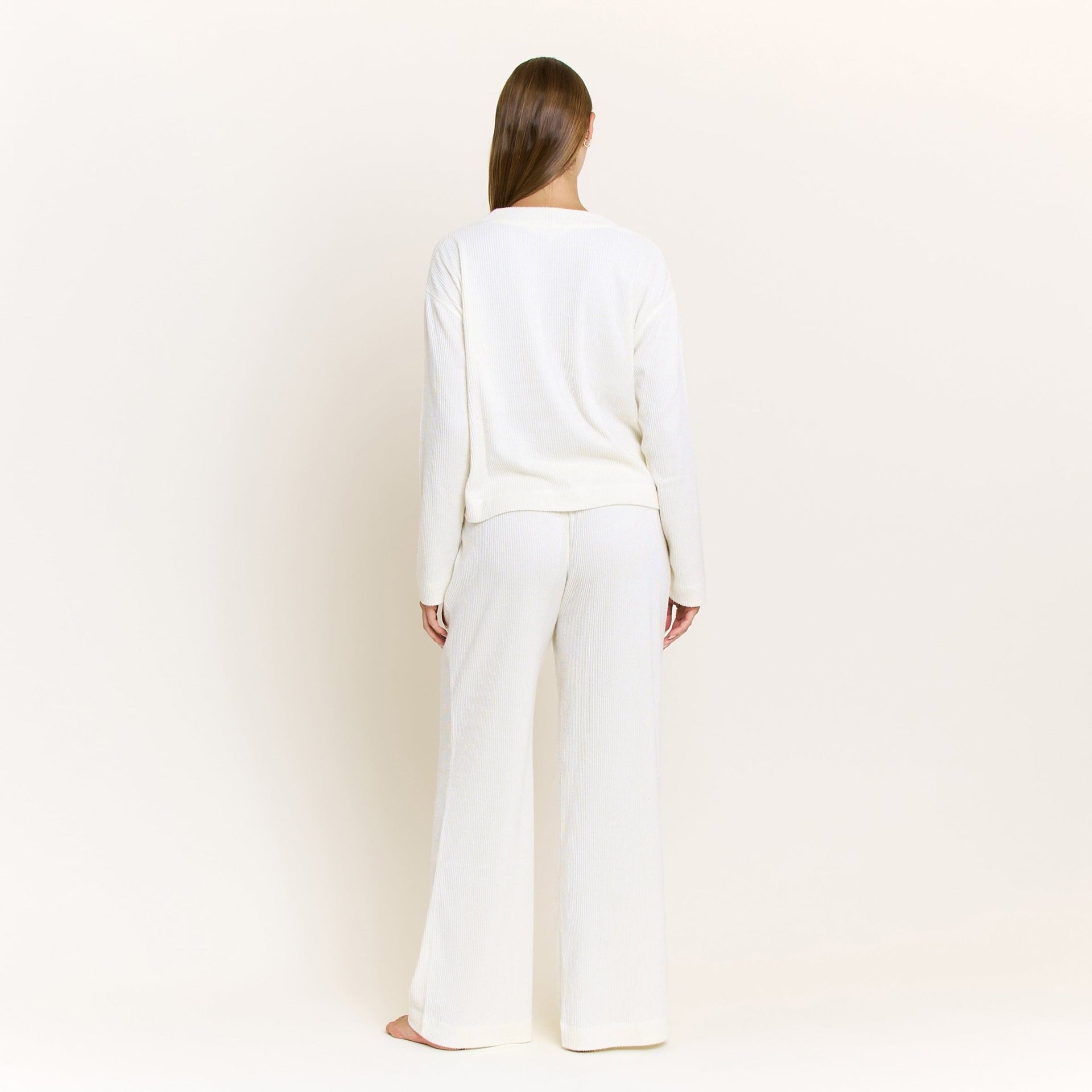 Cozy Up Long Cardigan Set in Marshmallow - -