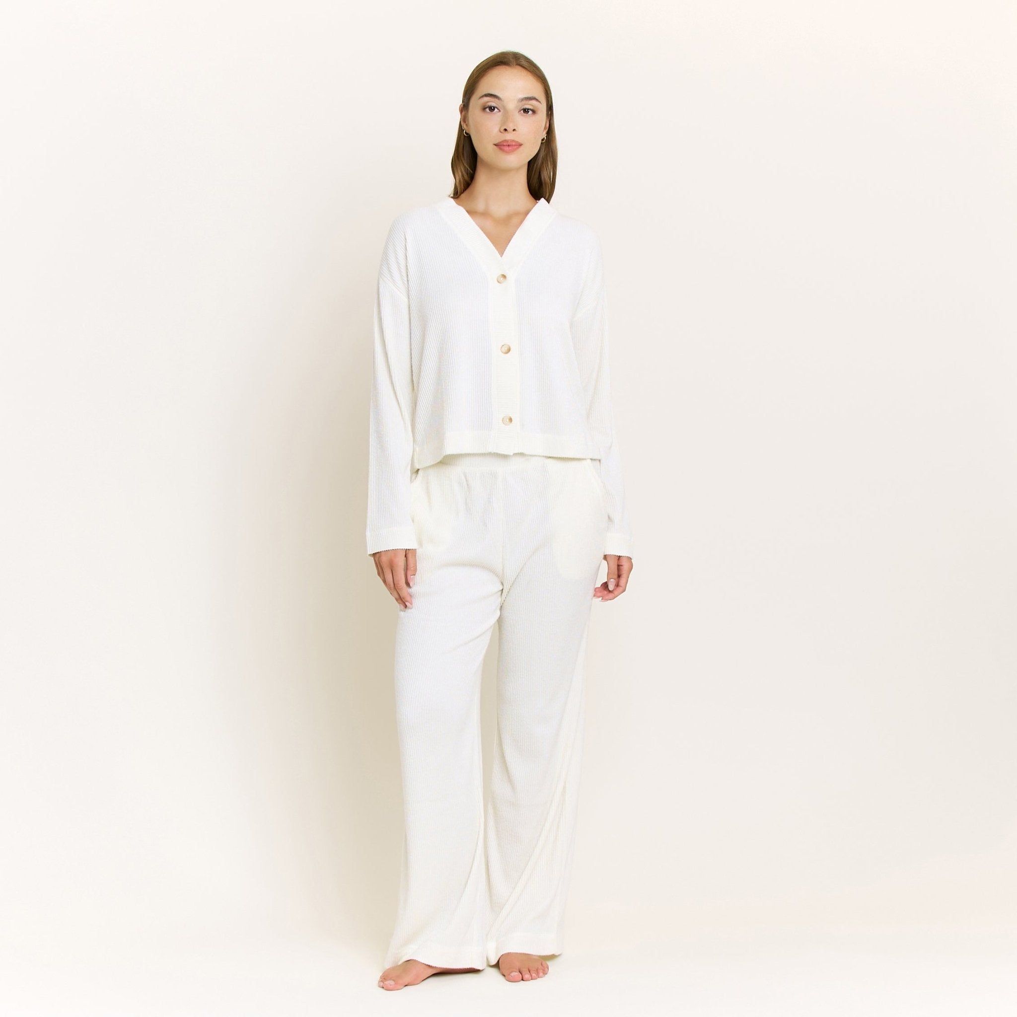 Cozy Up Long Cardigan Set in Marshmallow - - XL