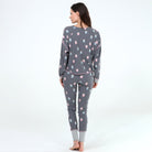 Cuddle Crew Rib Jersey PJ Set in Ash Mugs - Sleepshirt+Pants -