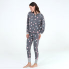 Cuddle Crew Rib Jersey PJ Set in Ash Mugs - Sleepshirt+Pants -