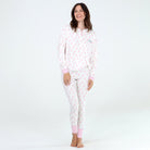 Cuddle Crew Rib Jersey PJ Set in Ivory Trees - Sleepshirt+Pants - X-Large