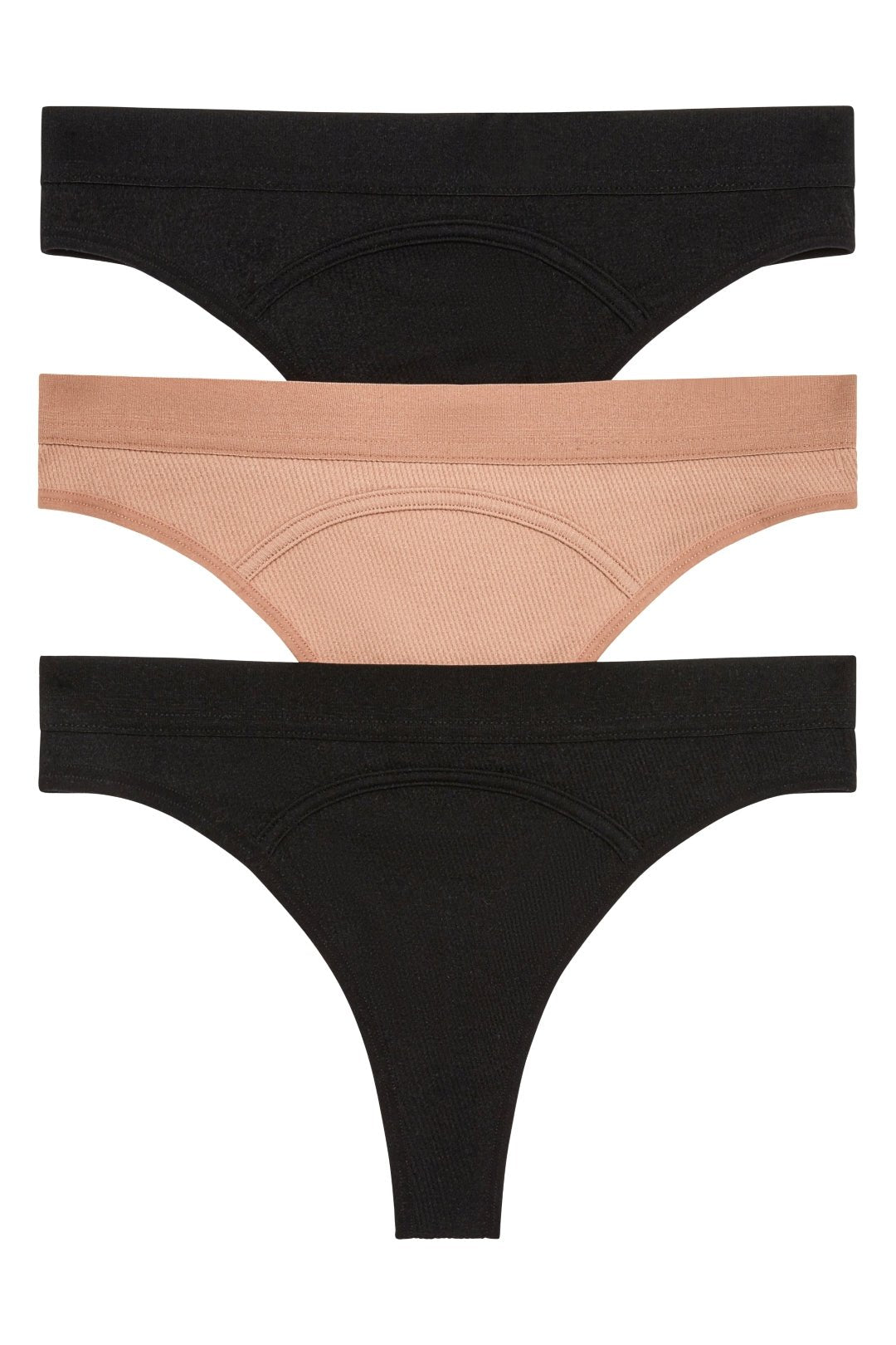 Cyrus Thong 3-Pack in Black/Bon Bon/Black - Thong - X-Large