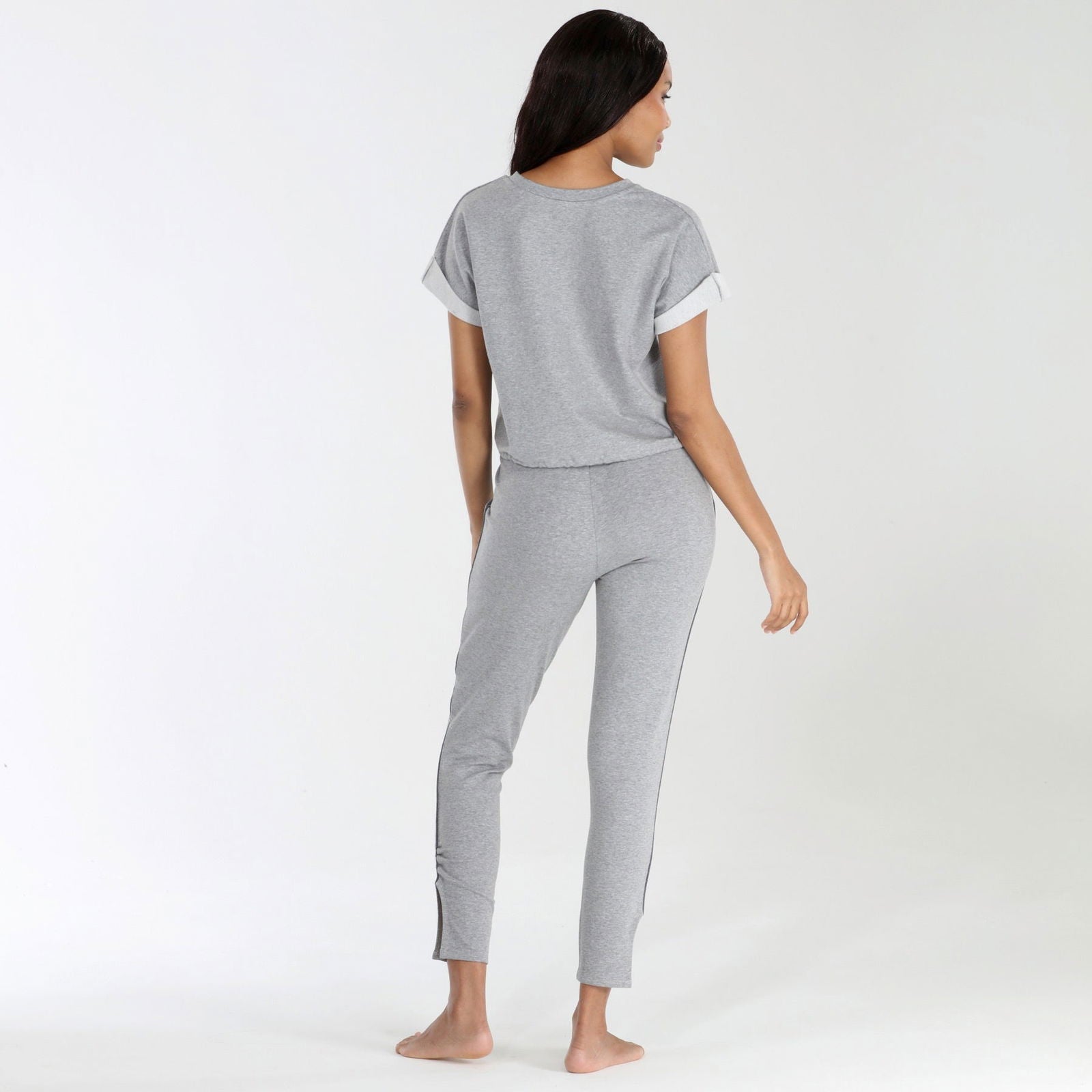 Day Trip Lounge Set In Heather Grey - Loungewear -