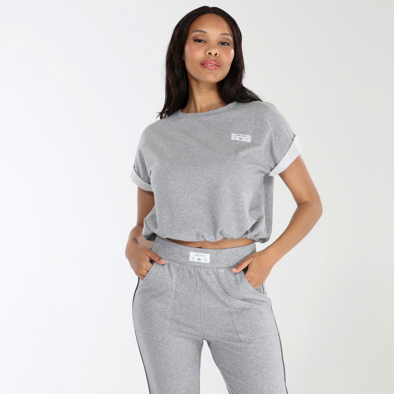 Day Trip Lounge Set In Heather Grey - Loungewear -