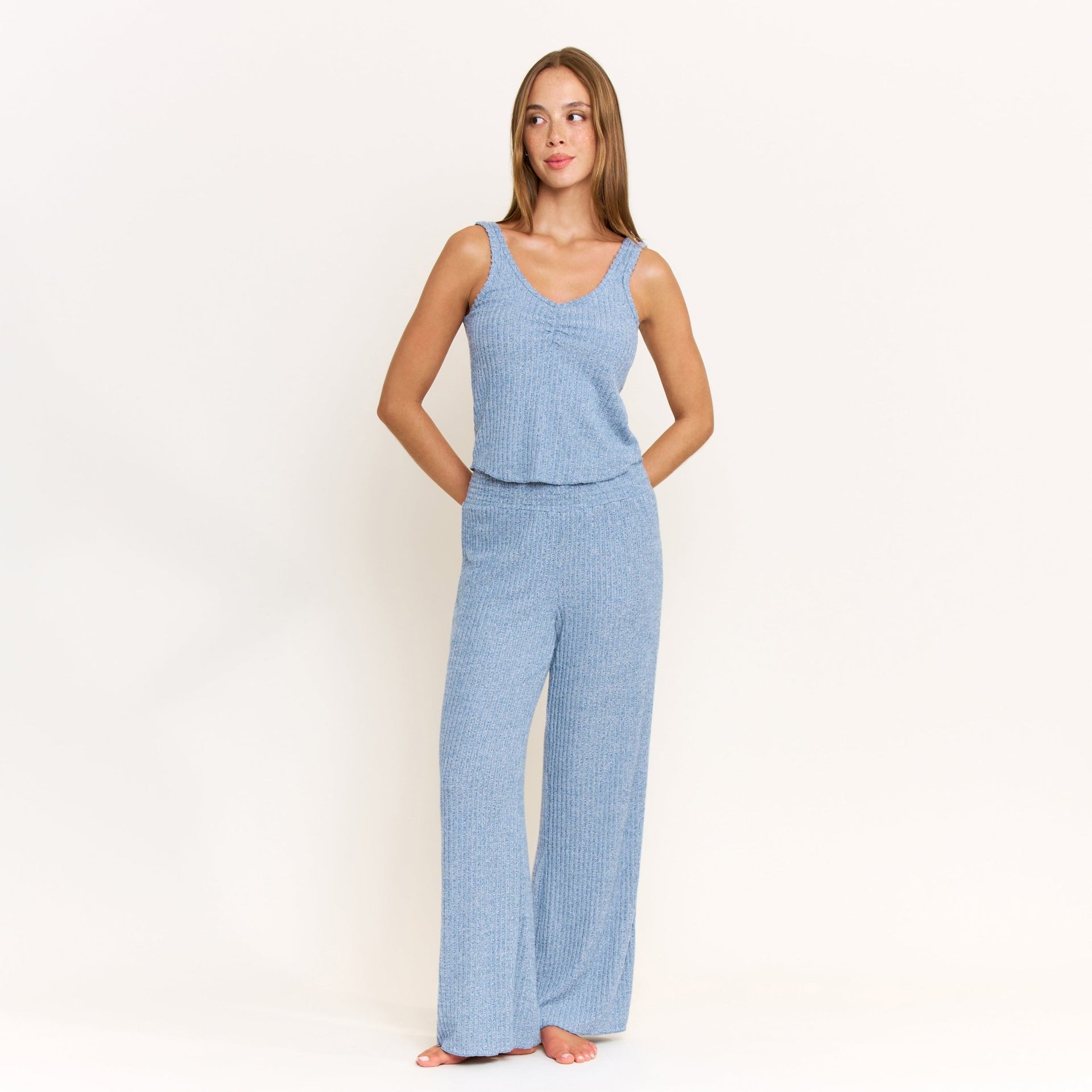 Dream Cloud Pant in Heather Coastal Blue - -