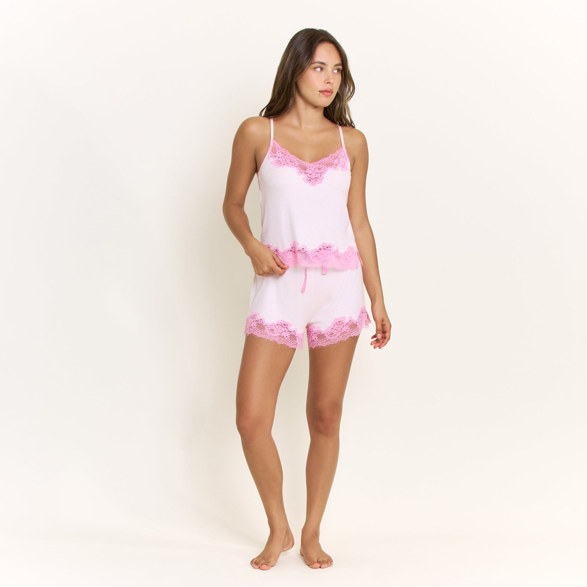 Dream On Cami Shortie Set in Rose Quartz - -