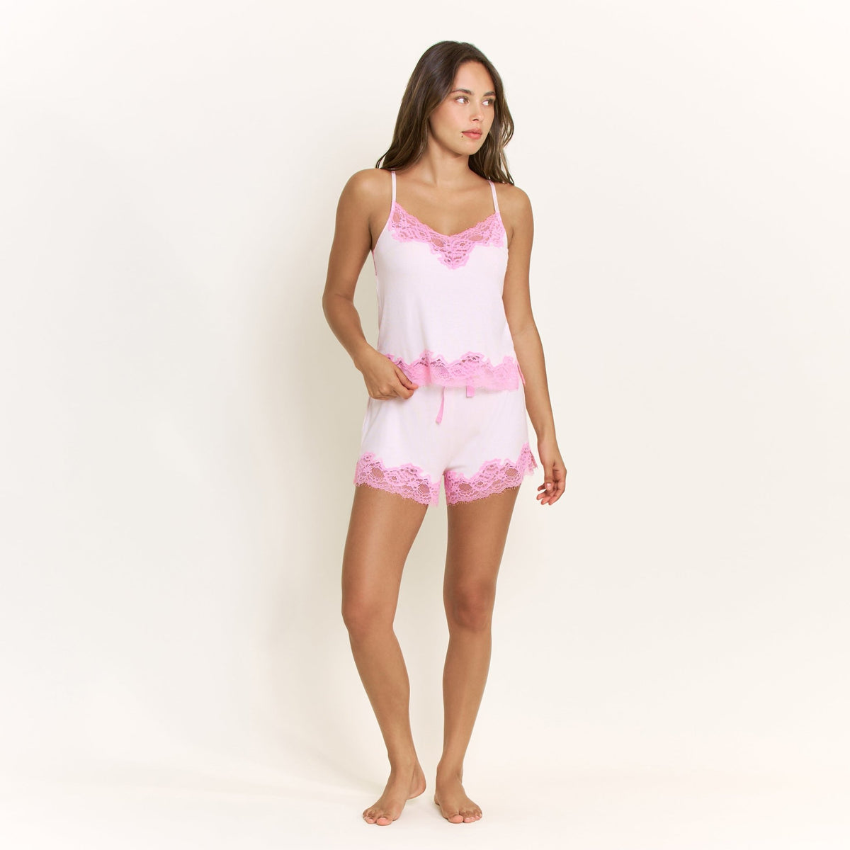Dream On Cami Shortie Set in Rose Quartz - -