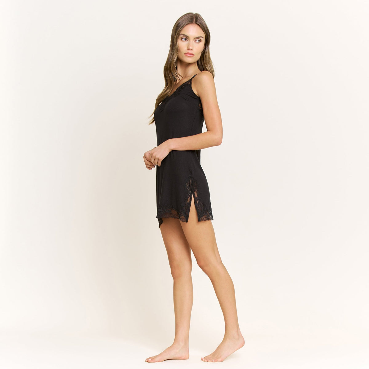 Dream On Chemise in Black - Honeydew - XS