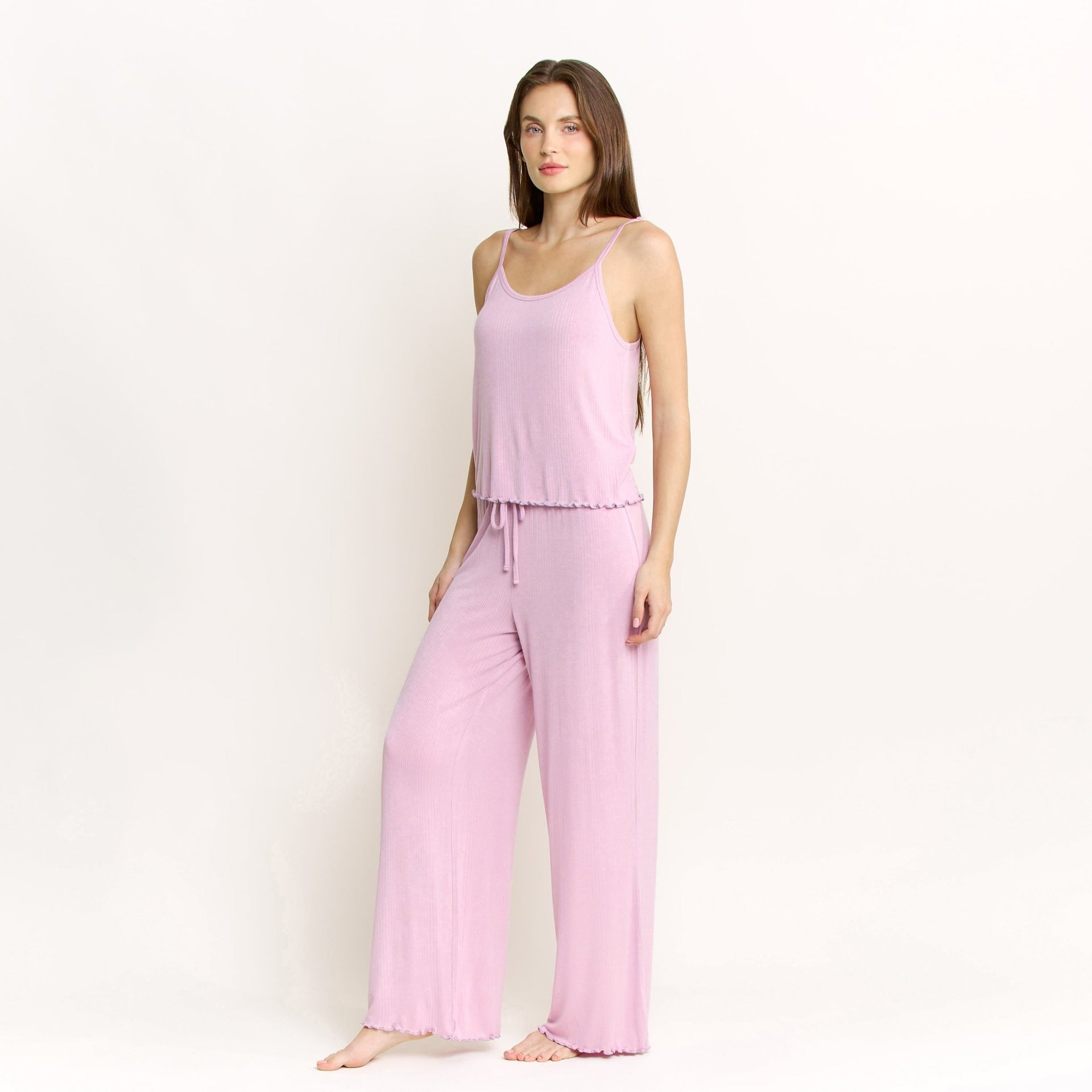 Dreamland Cami Pant Set in Iris Bloom - Honeydew - XS