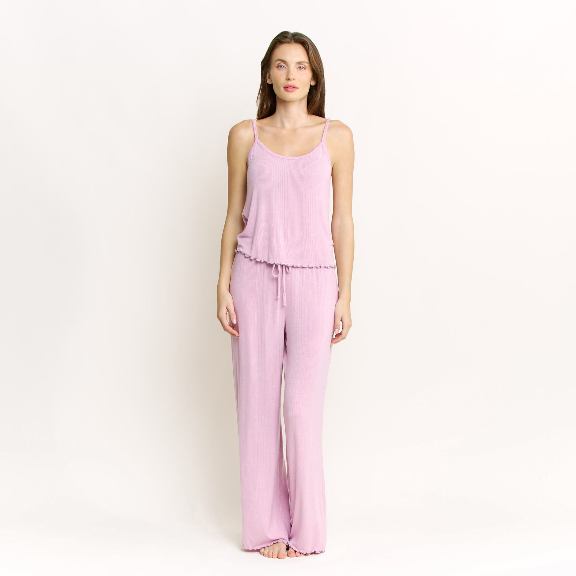 Dreamland Cami Pant Set in Iris Bloom - Honeydew - XS