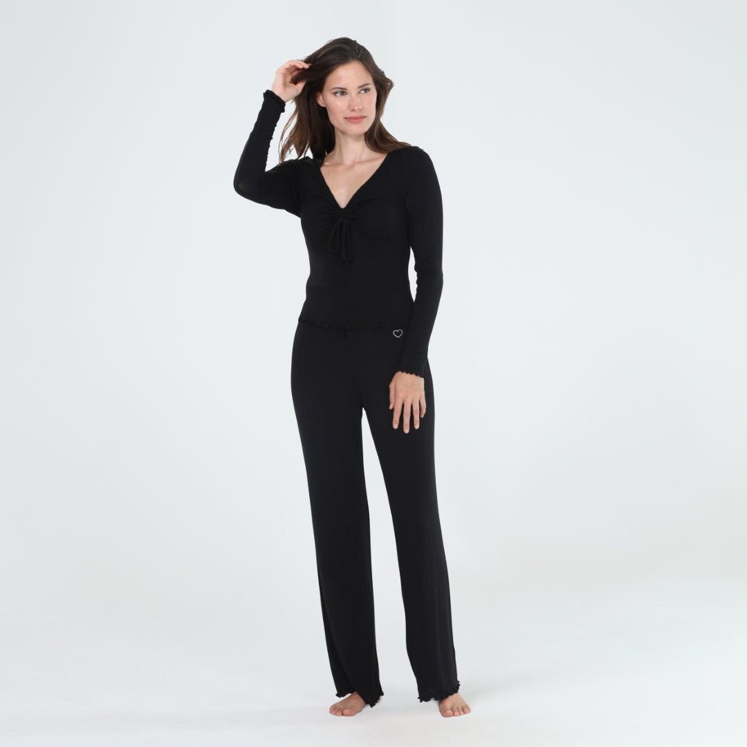 Dreamland Long Set in Black - Loungewear - X-Large