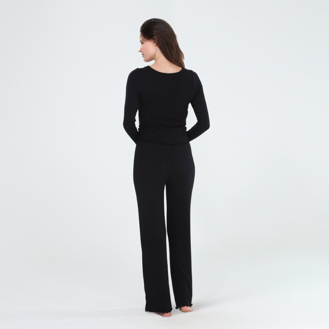 Dreamland Long Set in Black - Loungewear -