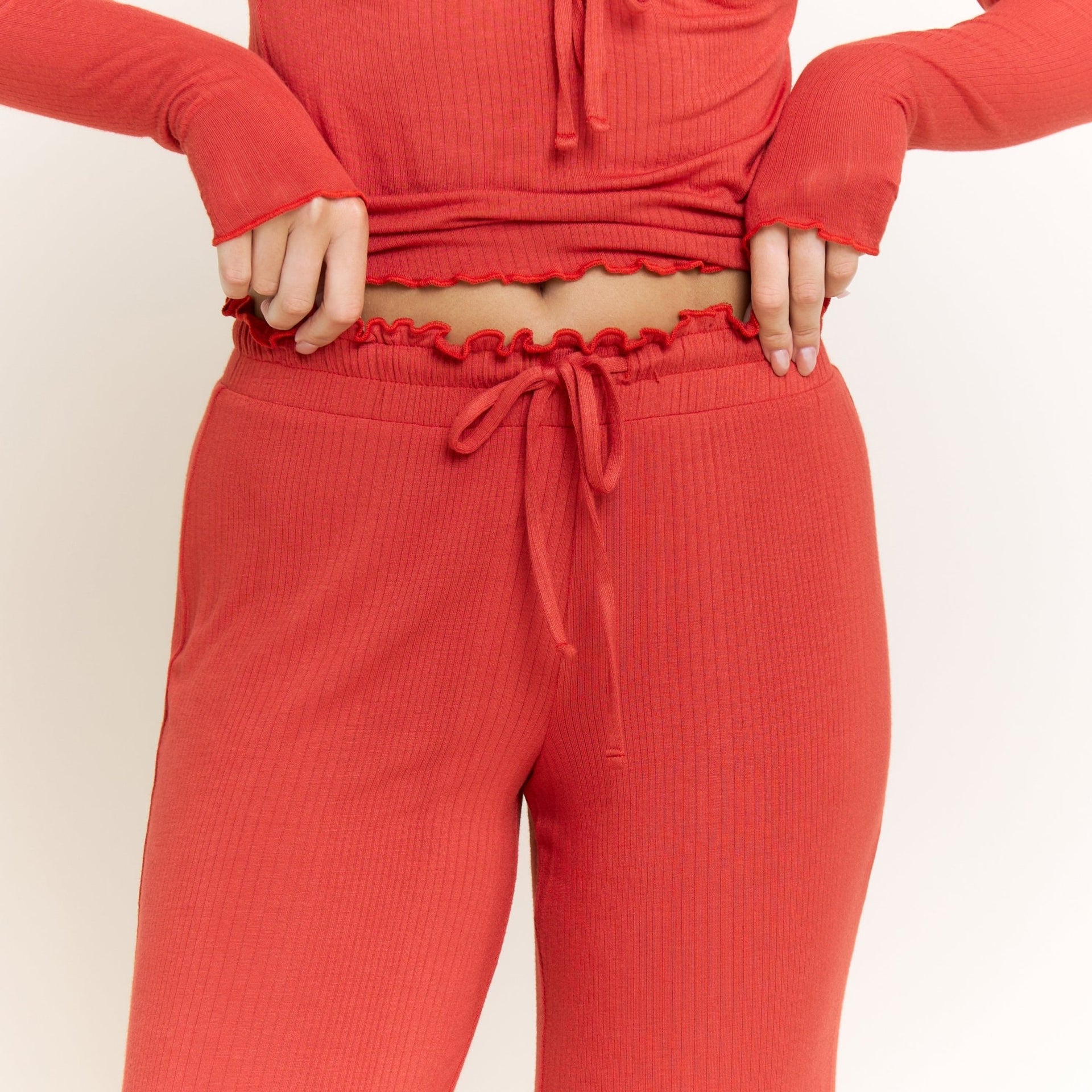 Dreamland Long Set in Santa - Loungewear -