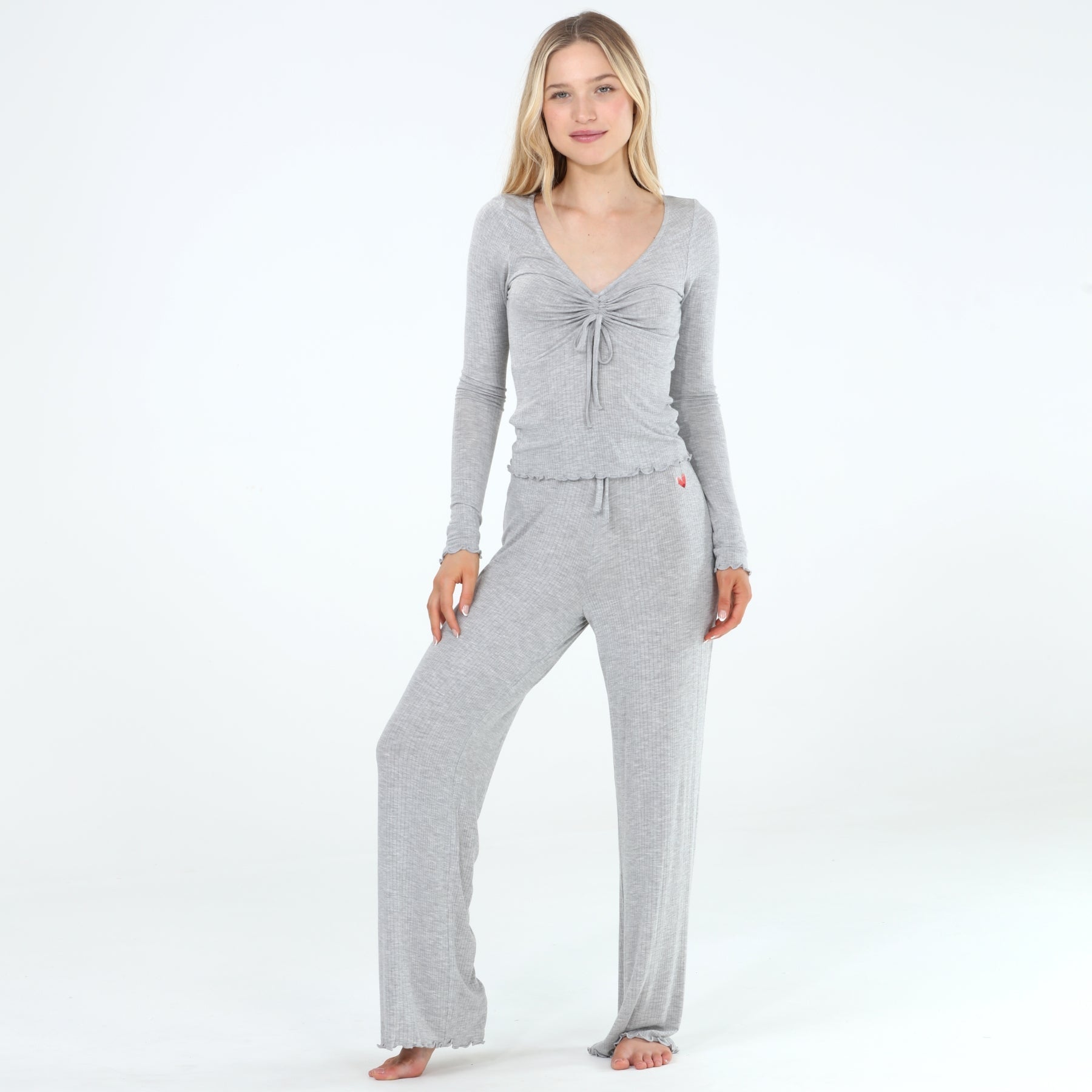 Dreamland Lounge Set in Heather Grey - Loungewear - X-Large