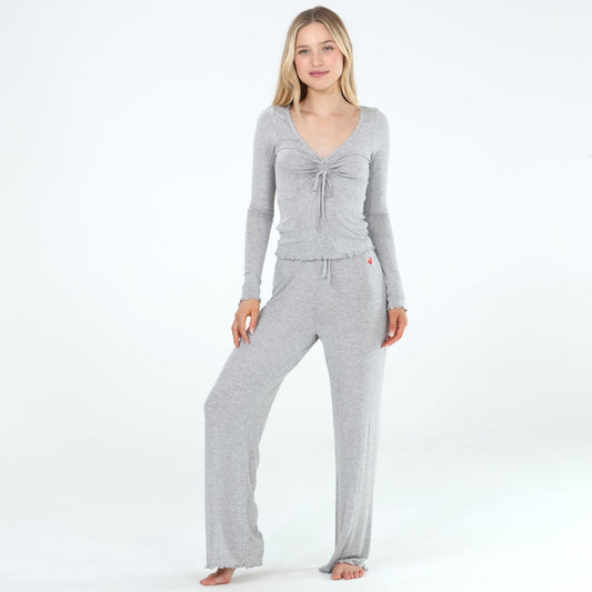 Dreamland Lounge Set in Heather Grey - Loungewear - X-Large