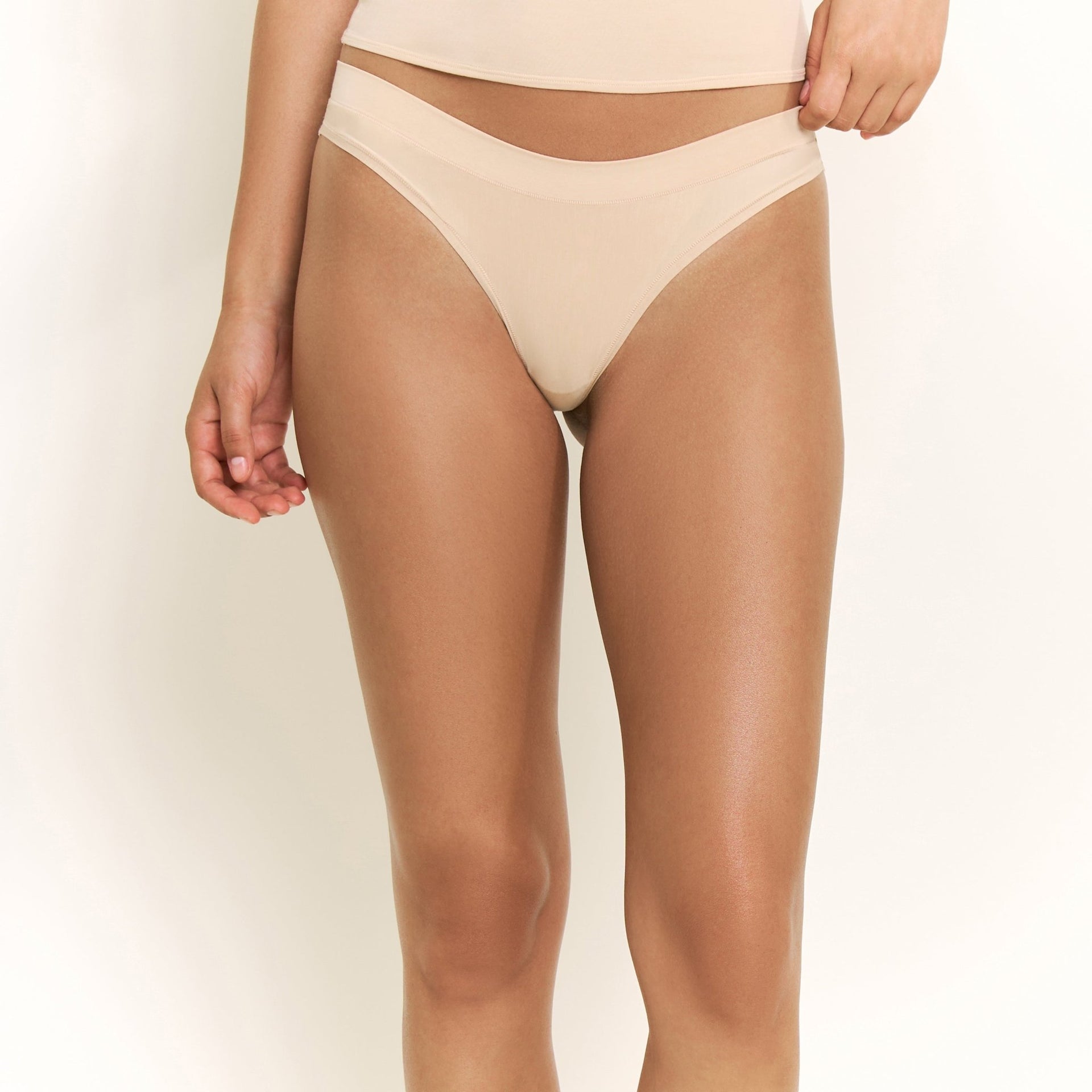 Emery Thong in Nude - Honeydew - XS