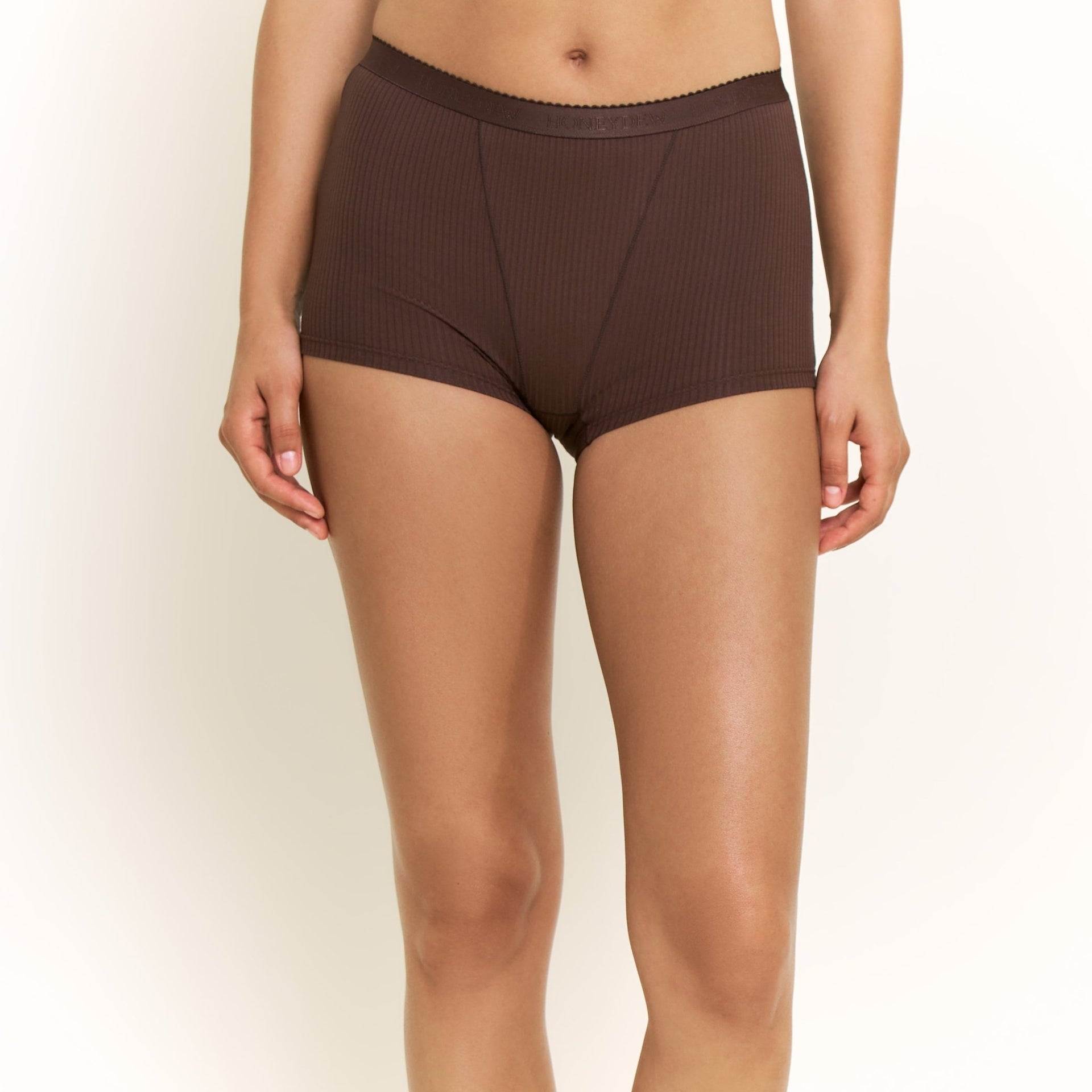 Emma Boyshort in Chocolate - Honeydew - XS