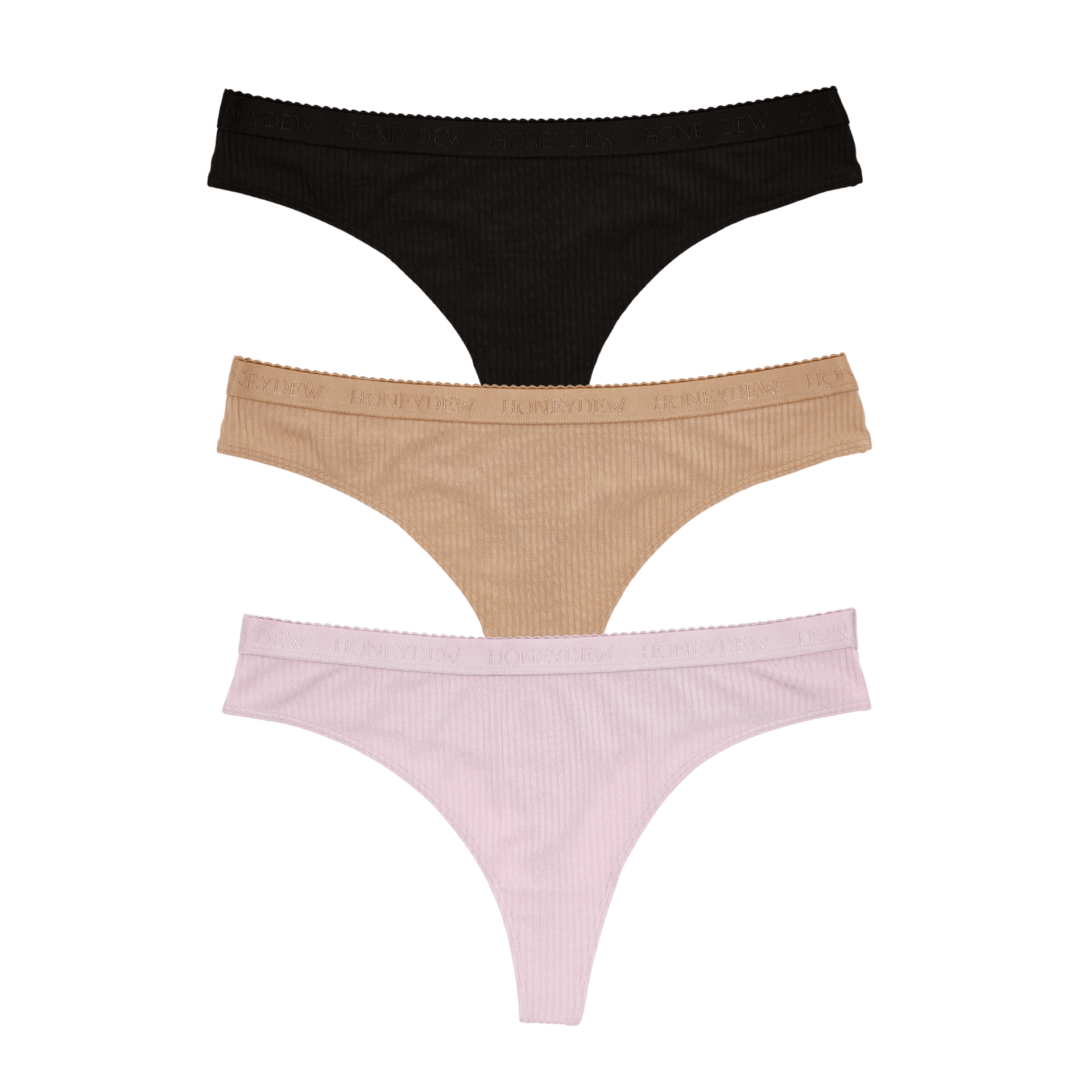 Emma Thong 3-Pack in Basics & Budding - -