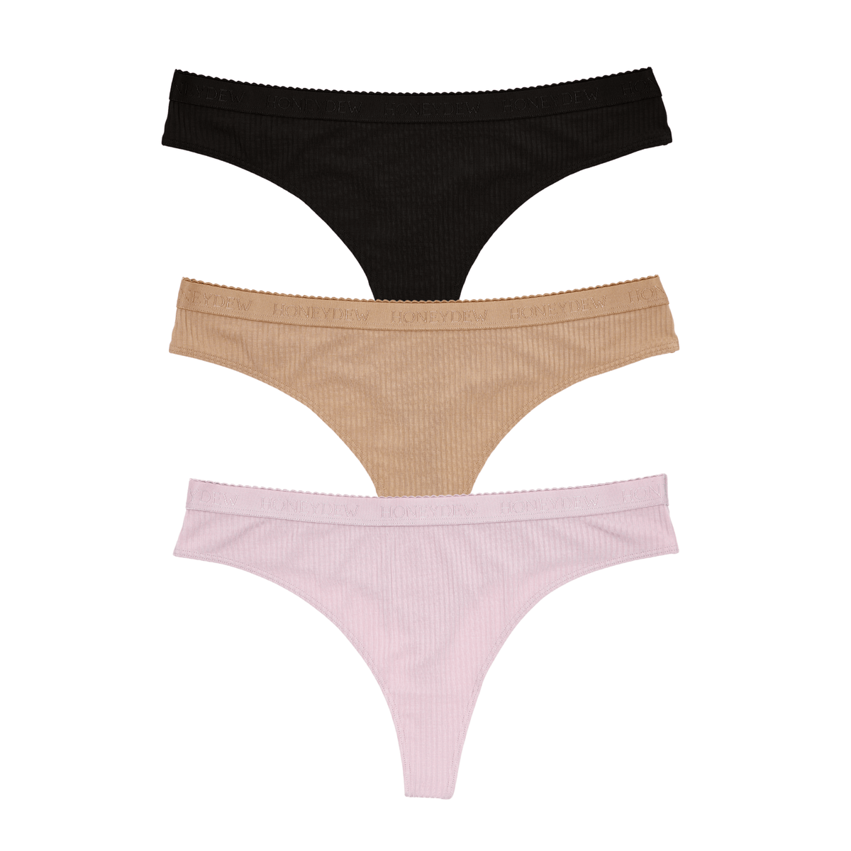 Emma Thong 3-Pack in Basics & Budding - Underwear -