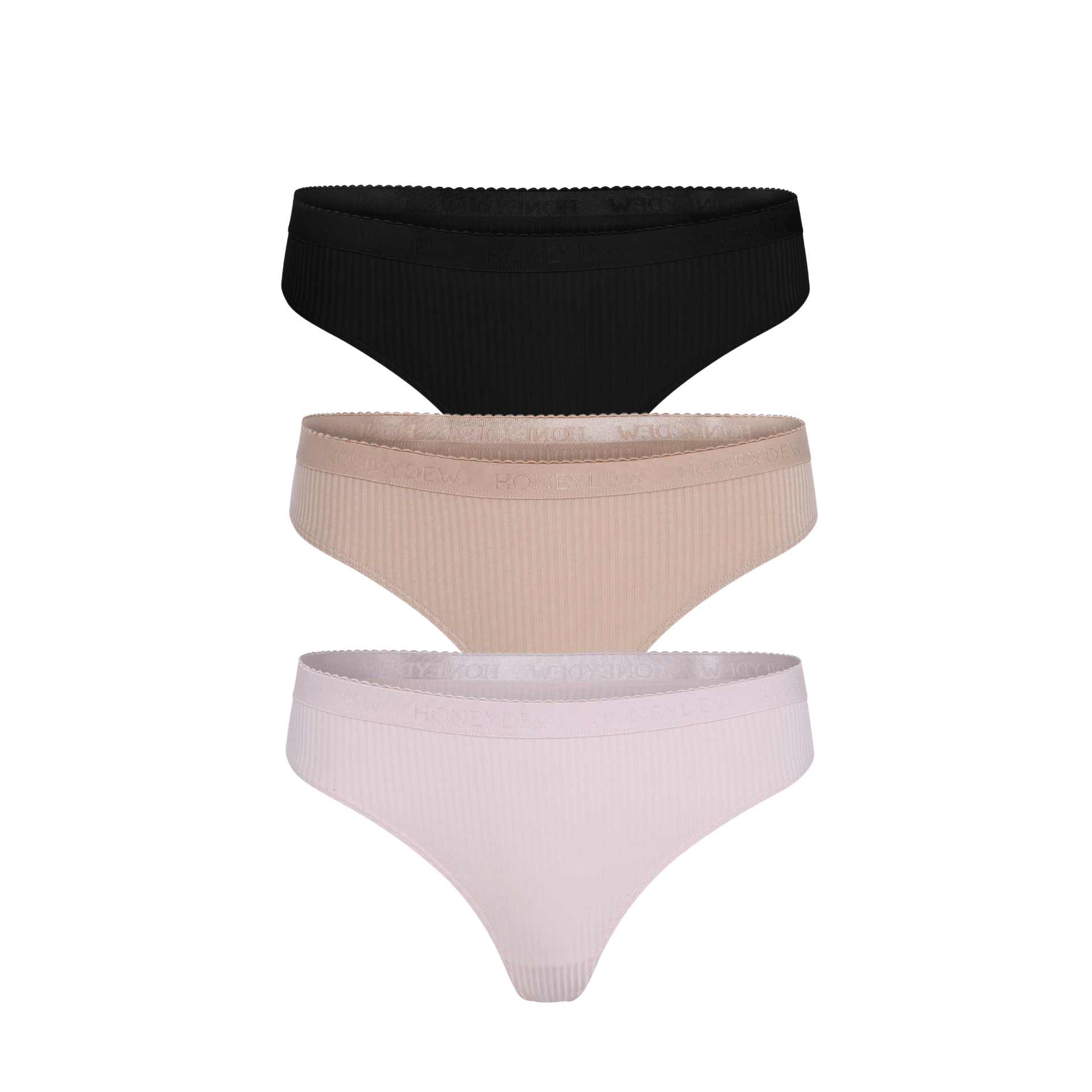 Emma Thong 3-Pack in Basics & Budding - -