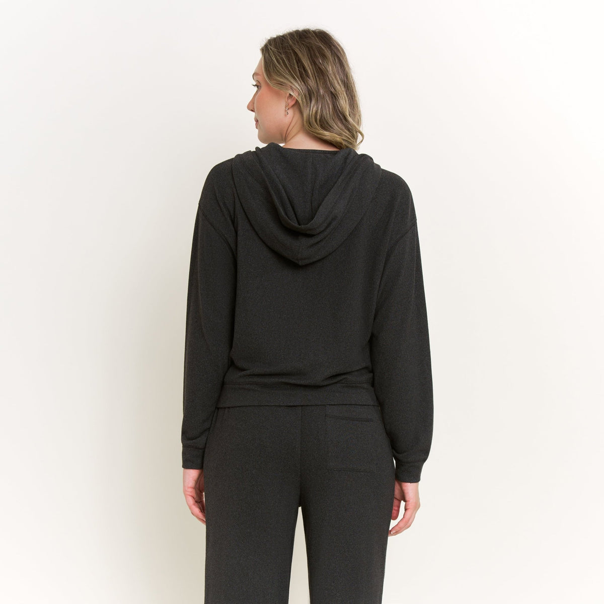 Forever Luxe Zip-Up Hoodie in Charcoal - Honeydew - XS