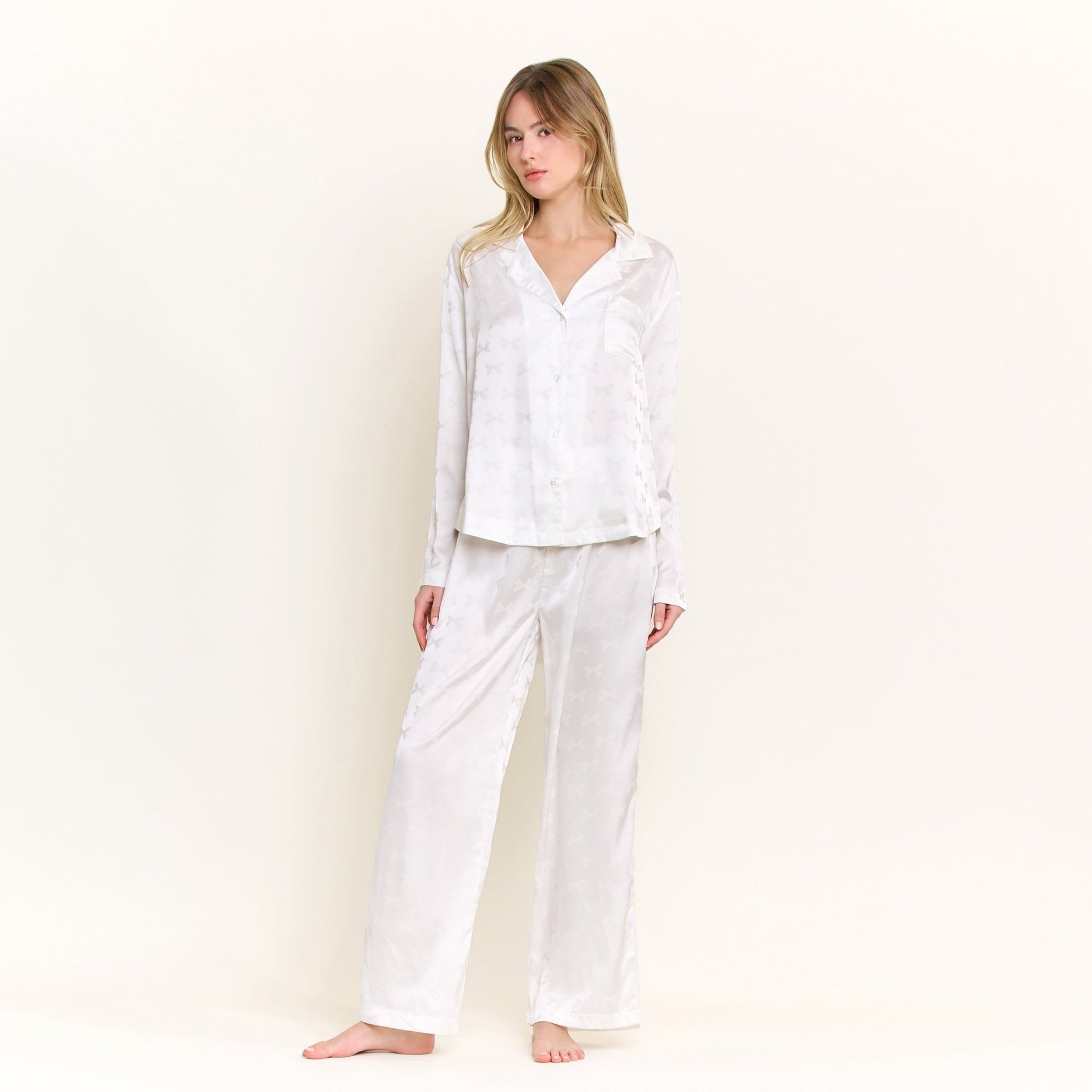 Forever Mine Long PJ Set in White - Sleepwear & Loungewear - XL