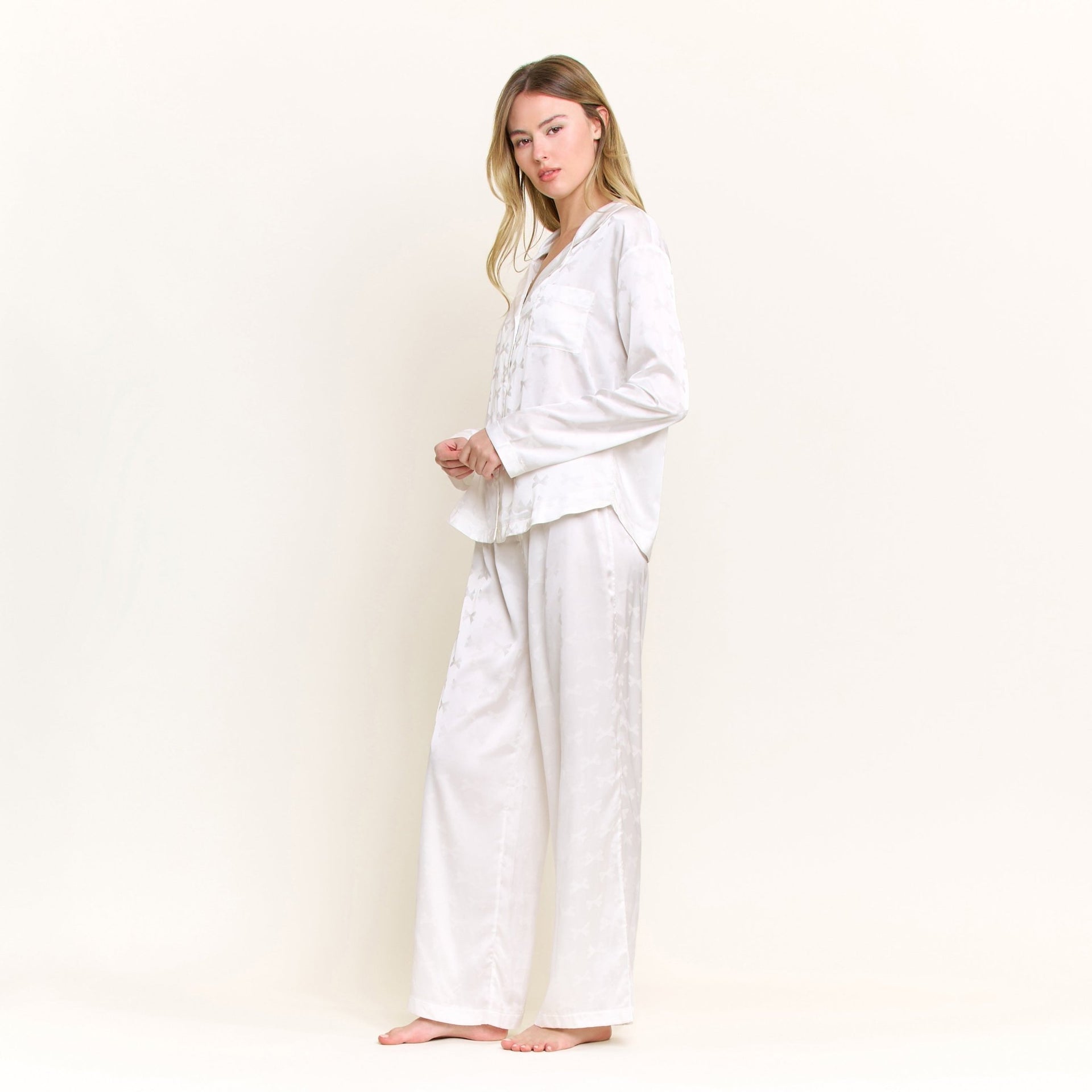 Forever Mine Long PJ Set in White - Sleepwear & Loungewear -
